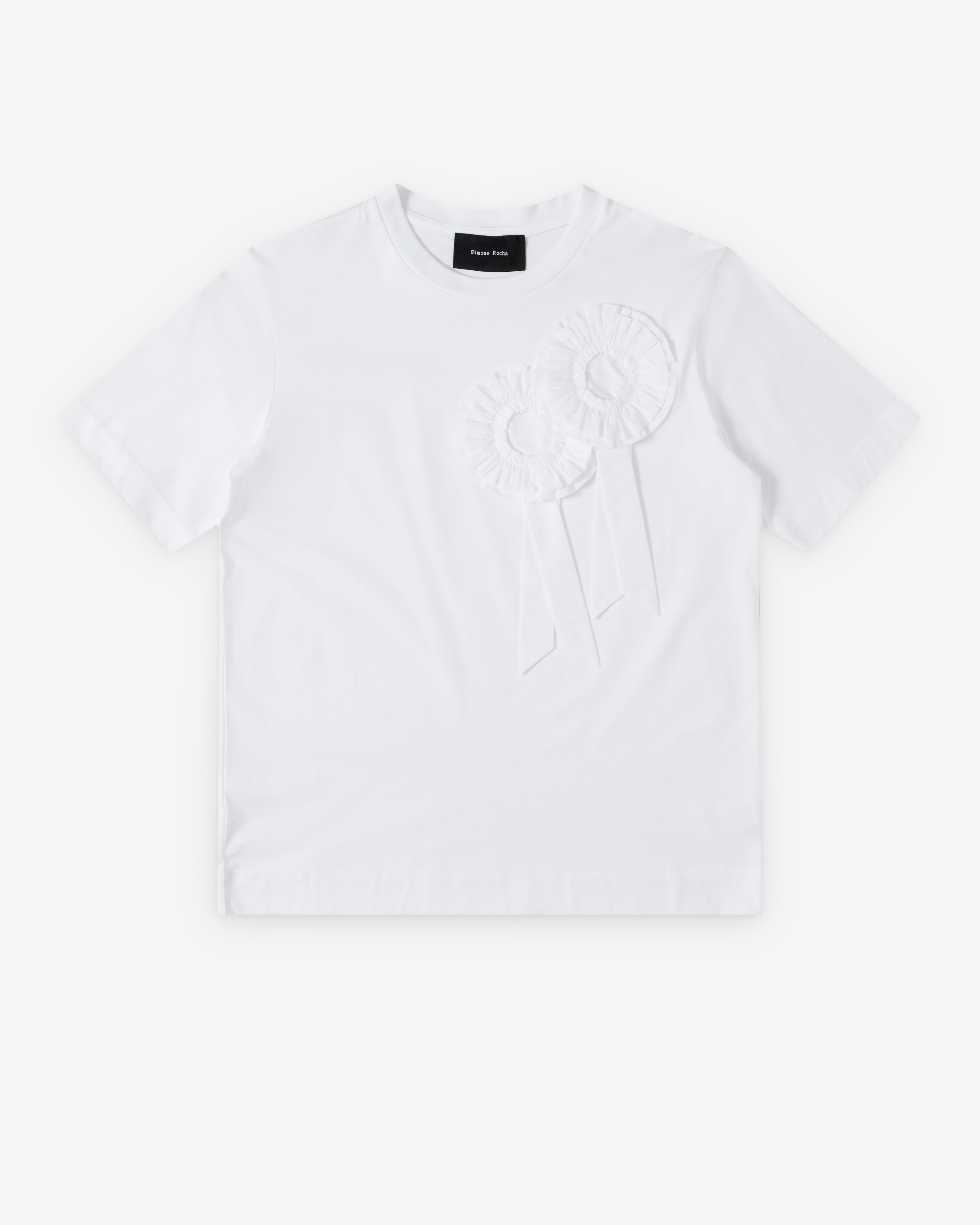 Simone Rocha : Women's Ribbon Rosette Boy T-Shirt (White) | Dover