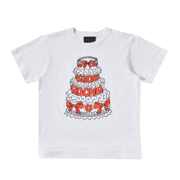 Simone Rocha - Women's Cake Print Short Sleeve  T-Shirt - (White/Black/Red)