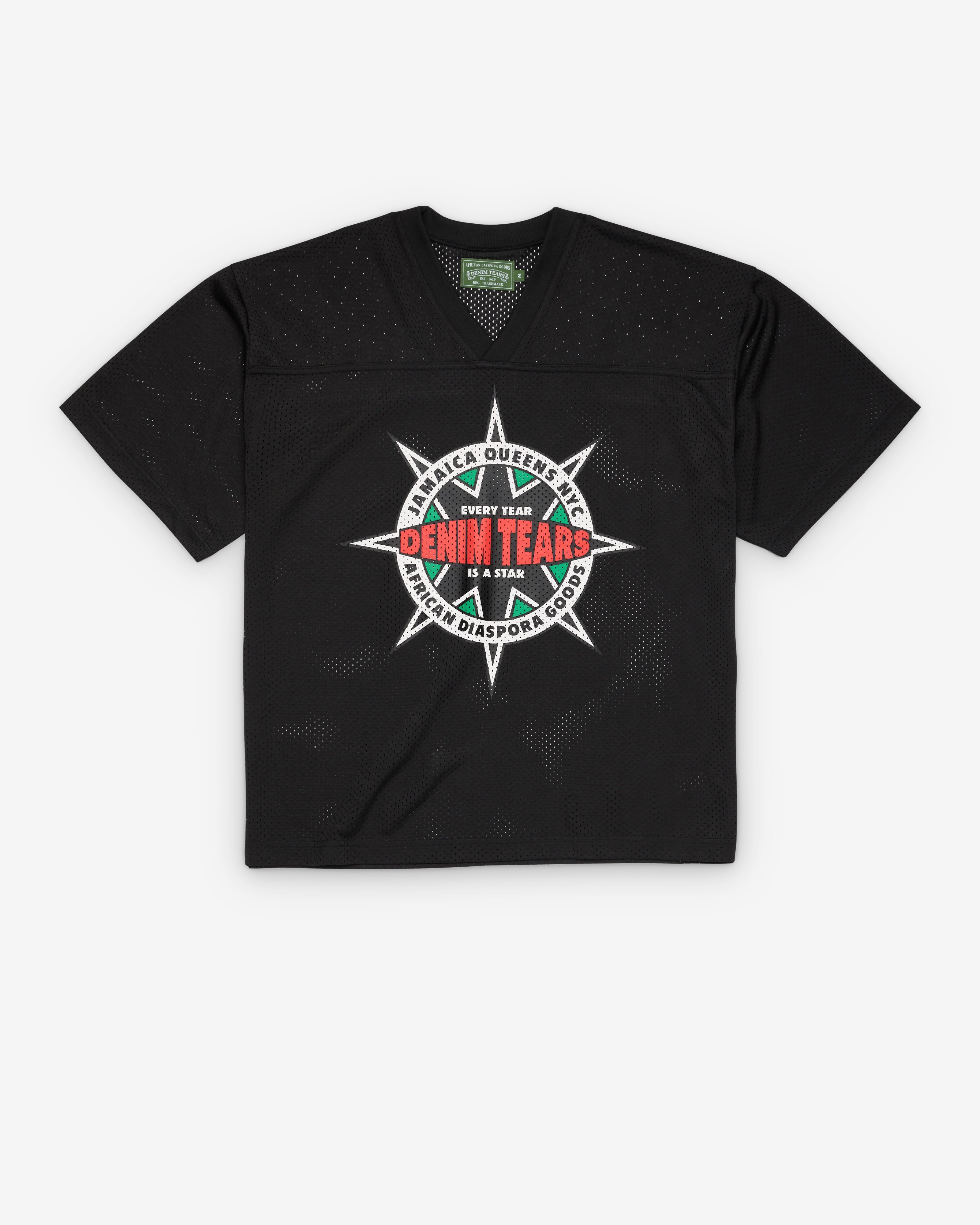 Denim Tears: Men's Every Star Football Jersey (Black) | Dover