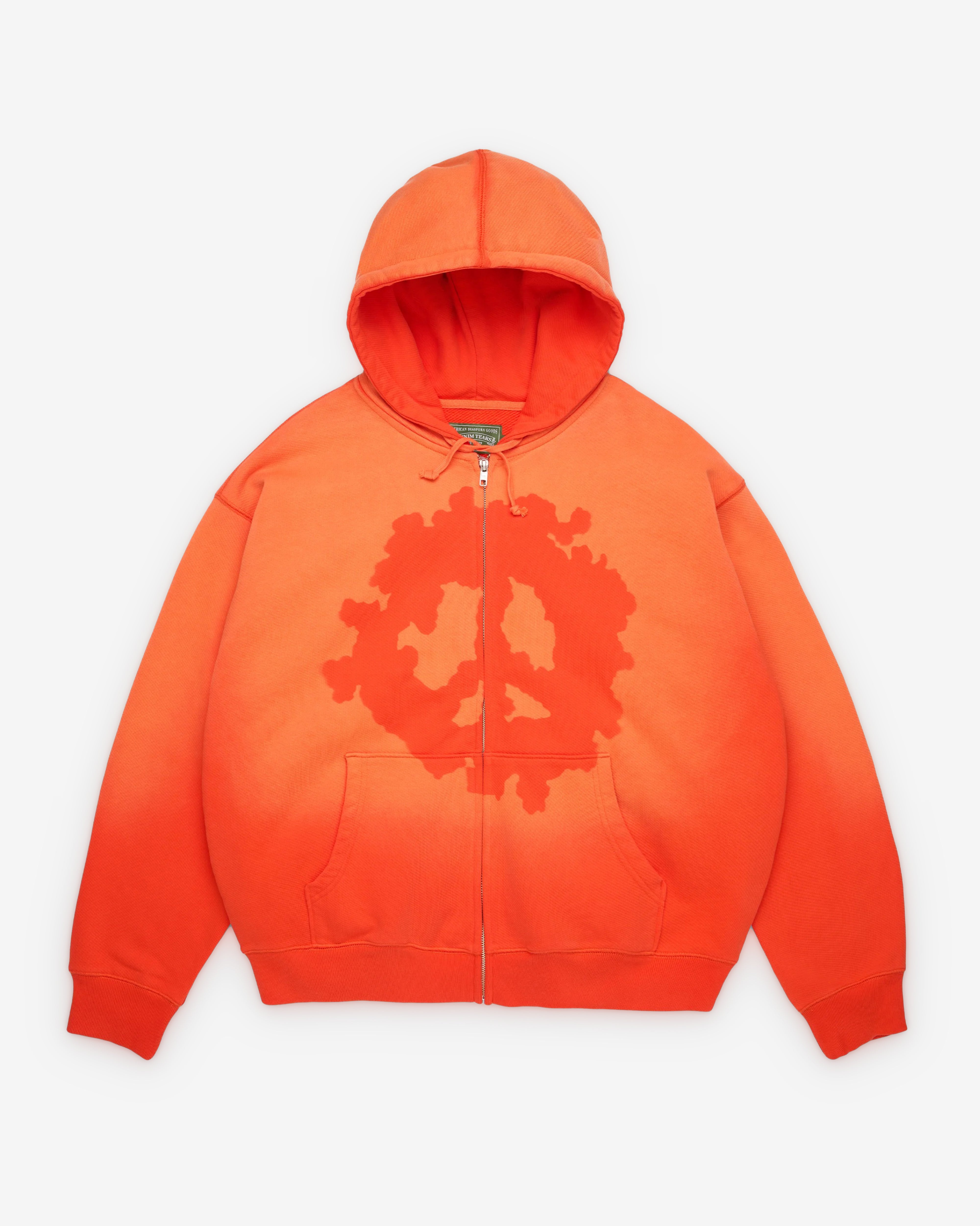 Denim Tears: Men's Peace Wreath Knockout Zip Hood (Orange) | Dover