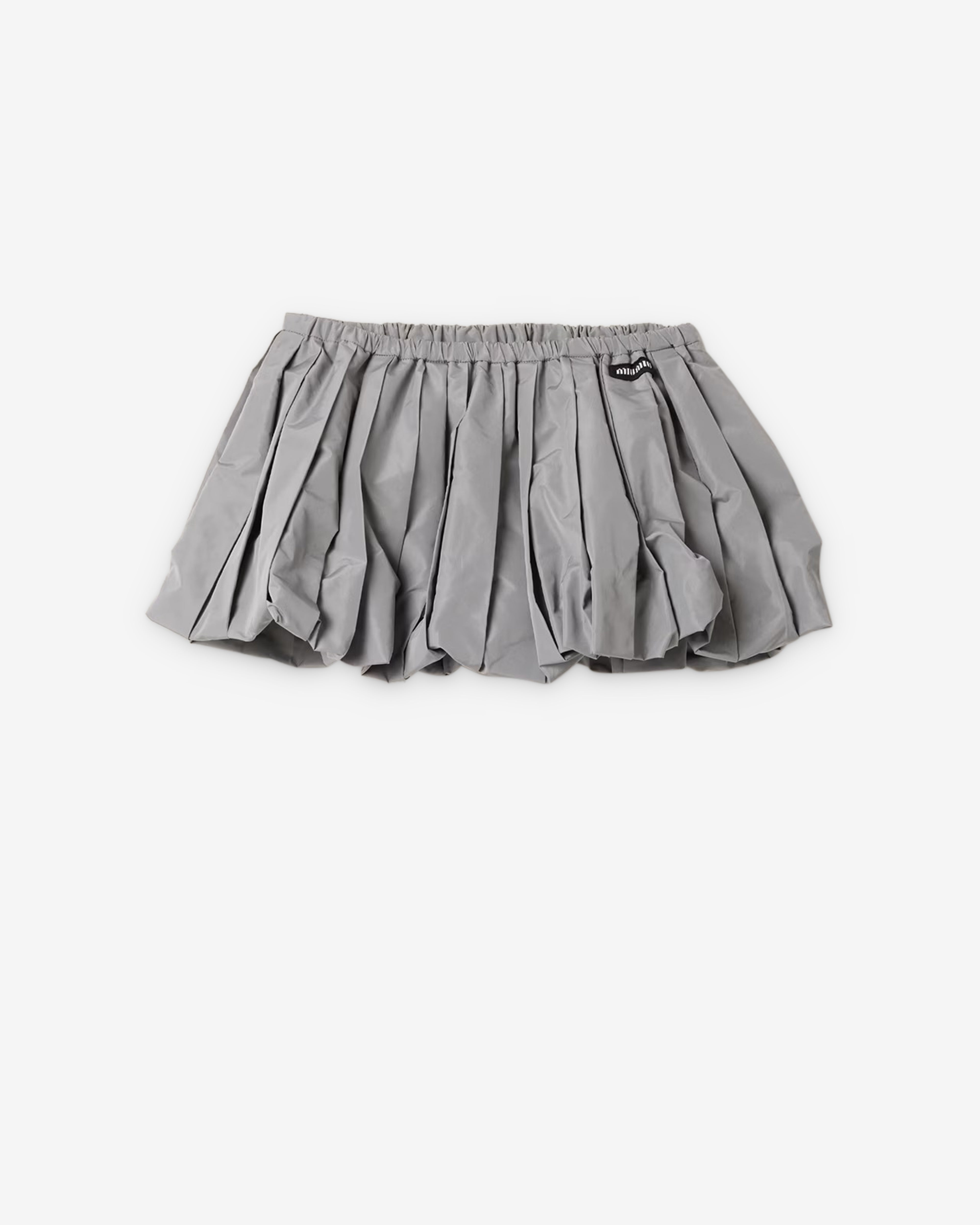 Miu Miu: Women's Technical Fabric Mini Skirt- (Lead Gray) | Dover