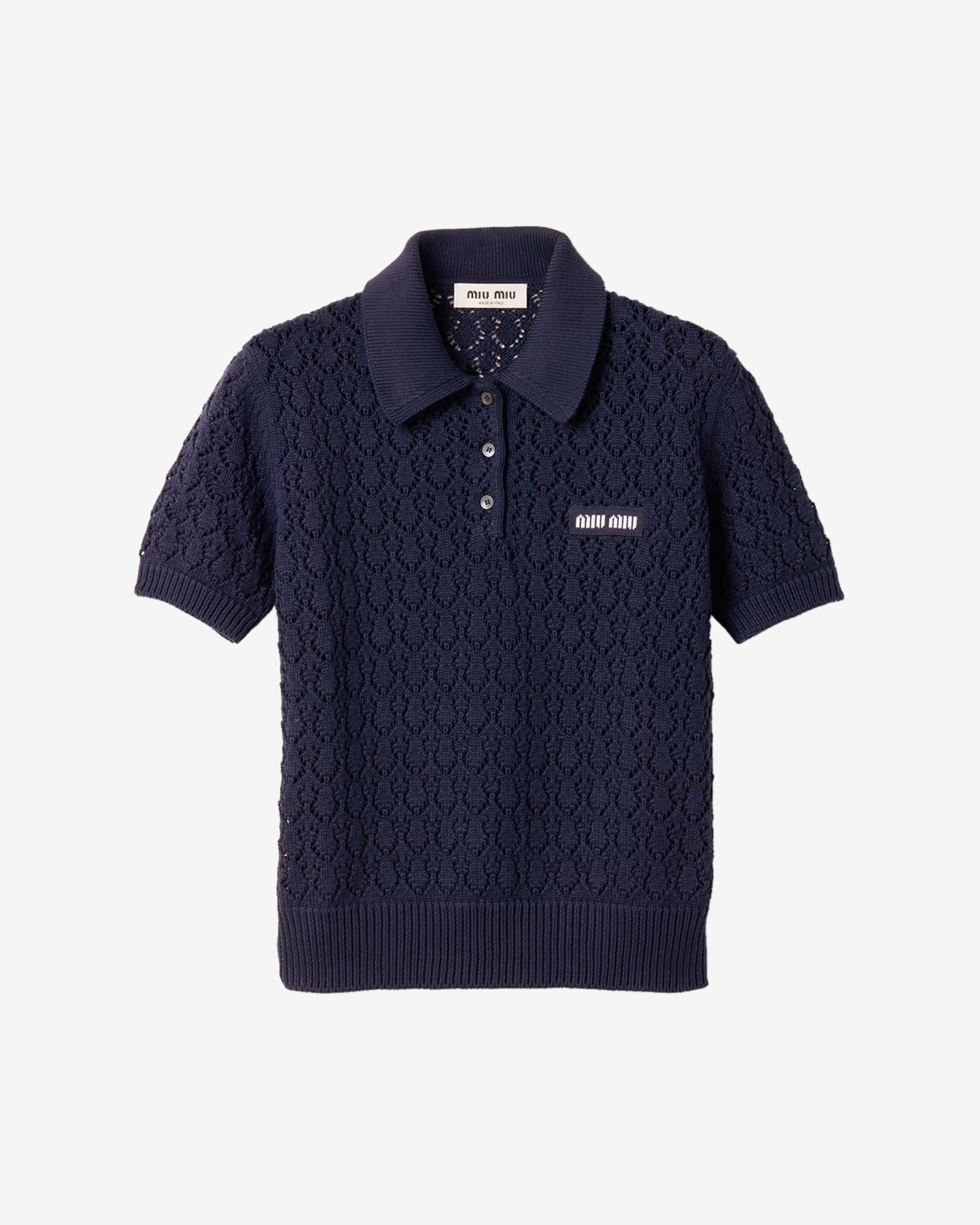 Miu Miu: Women's Cotton Polo Shirt (Navy) | Dover Street Market London