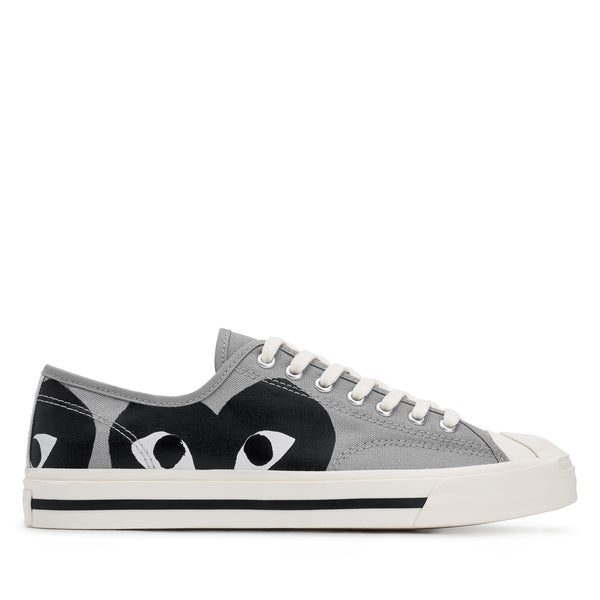 Play Converse - Low Top Black Heart Jack Purcell Sneakers - (Black)