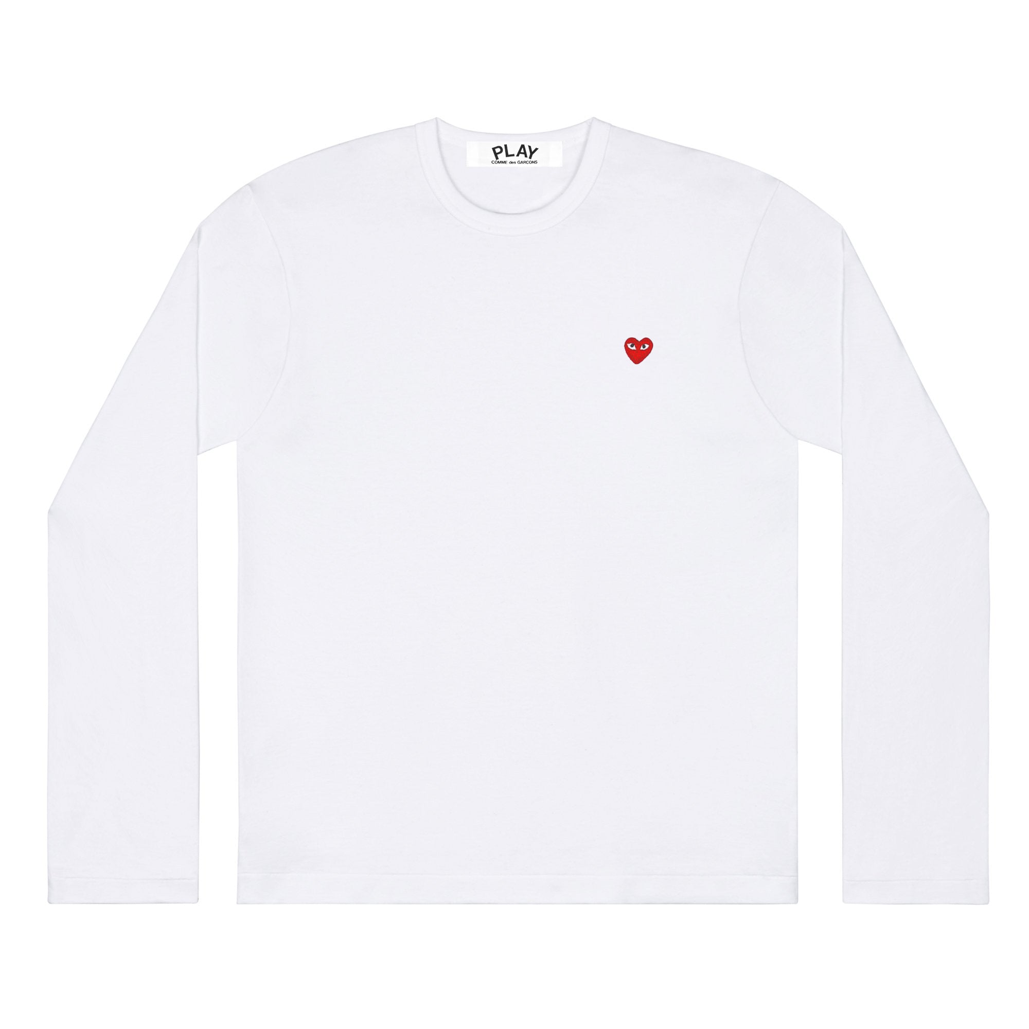 Play Small Red Heart Long Sleeve T Shirt White