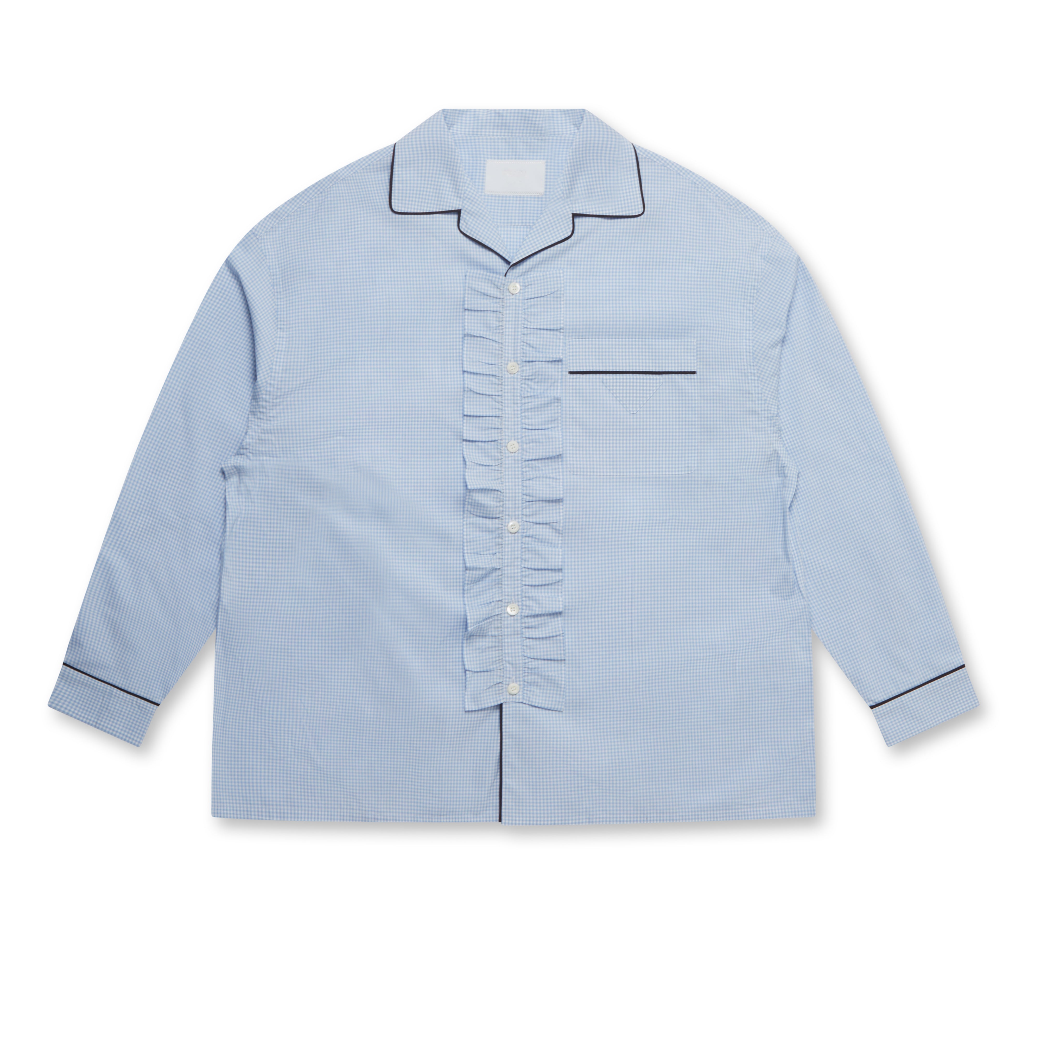 Prada Men’s Shirt With MotherOfPearl Buttons (Blue) DSML
