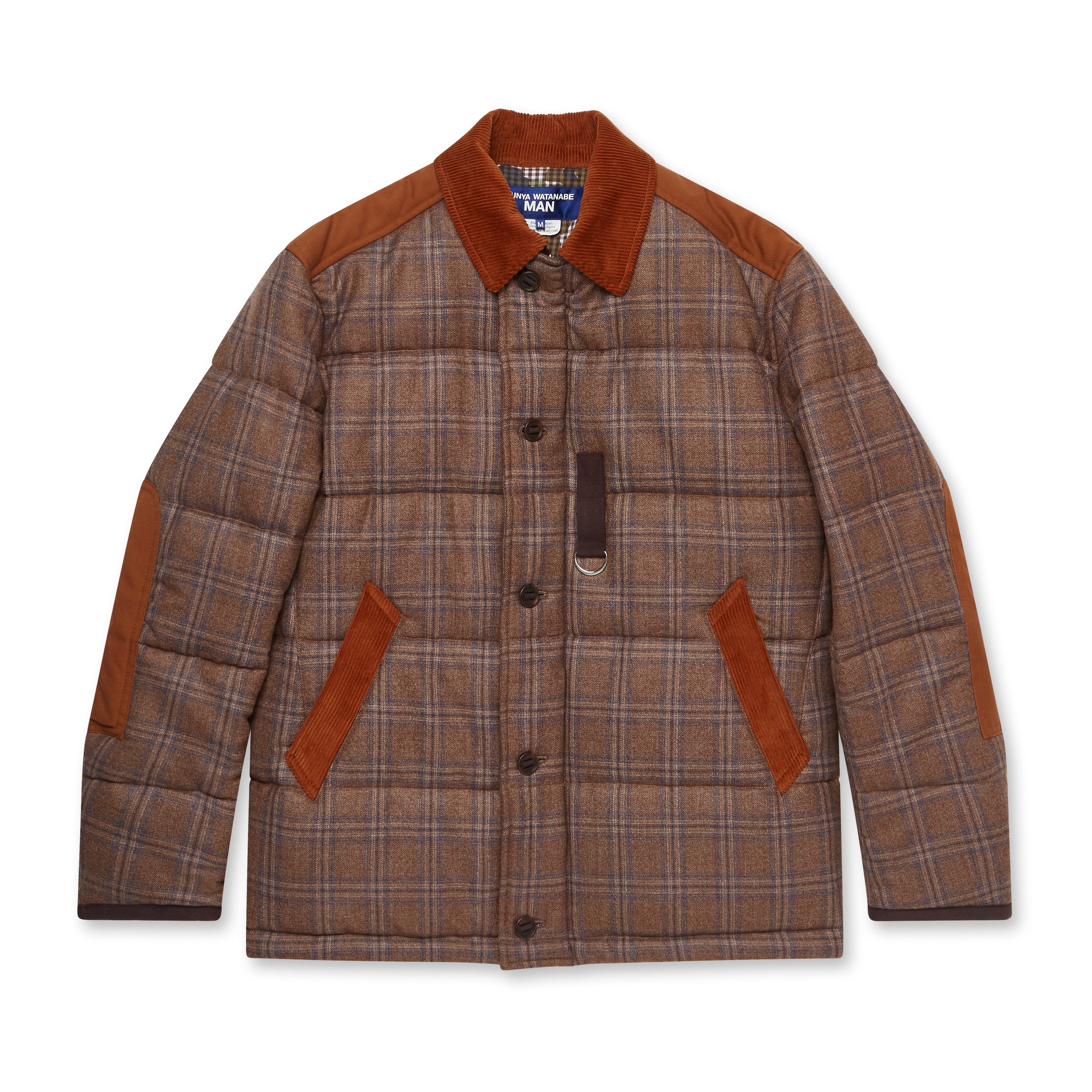 Junya Watanabe MAN Wool Check Padded Jacket (Brown) | Dover Street