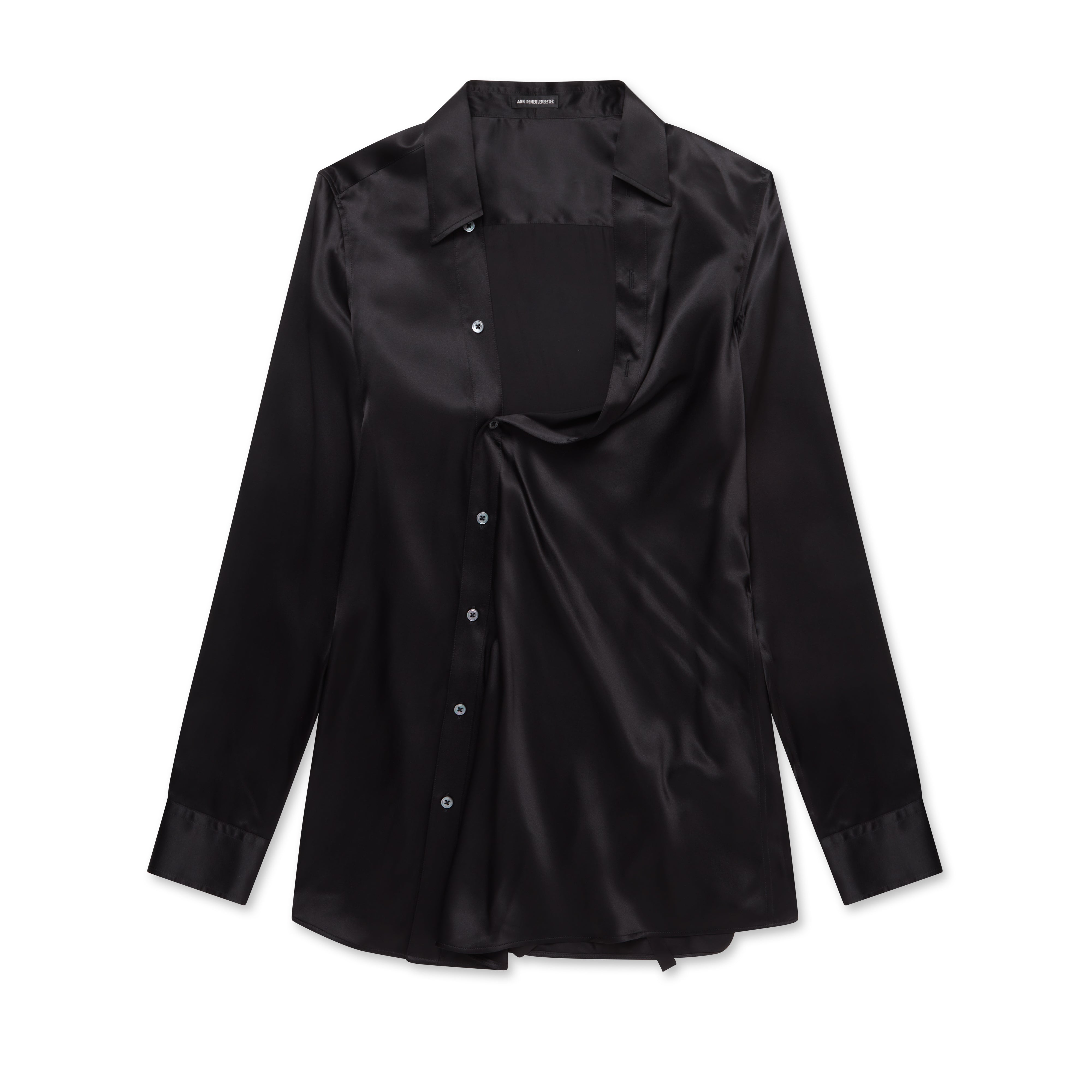 Ann Demeulemeester: Women's Wivina Asymmetrical Shirt (Black
