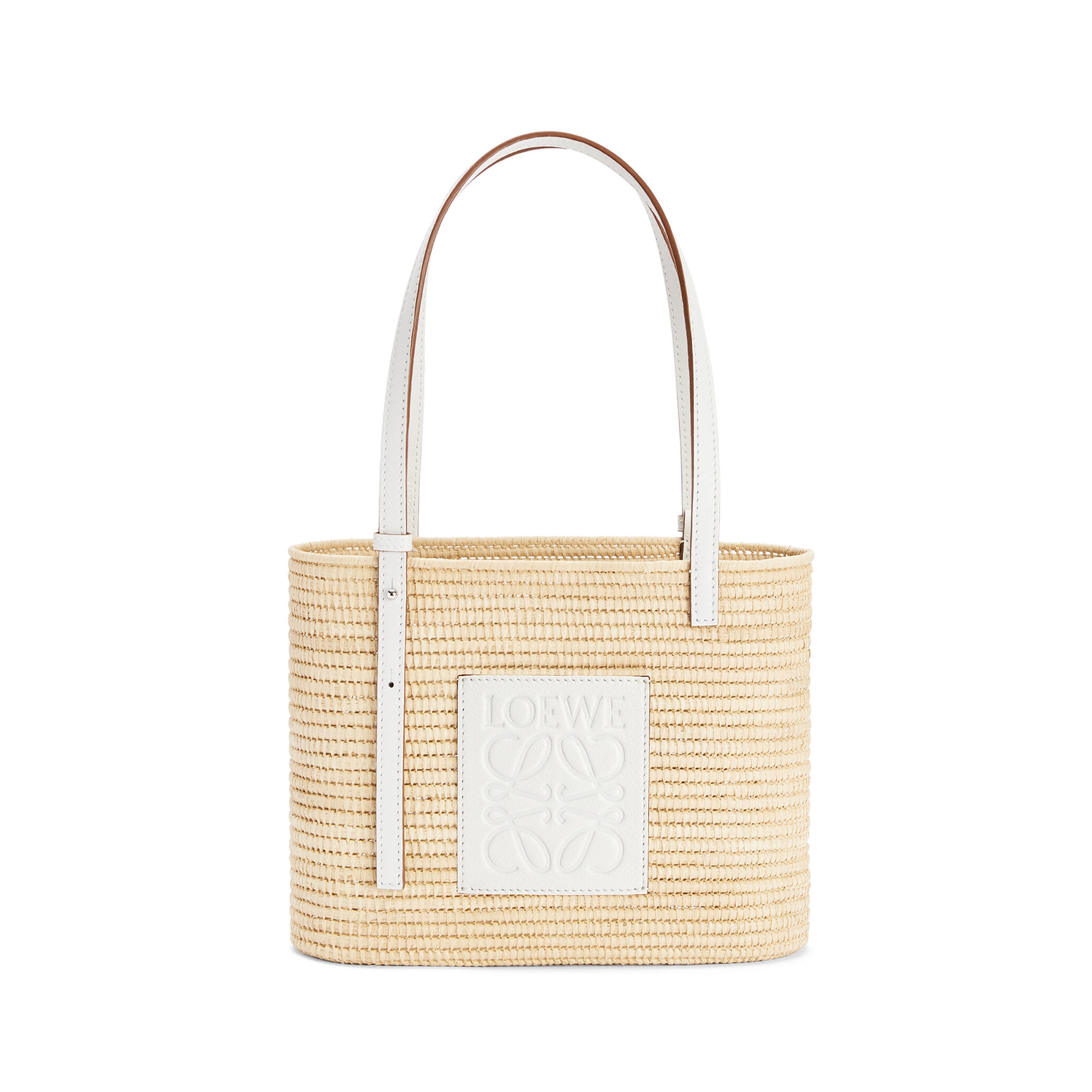 Loewe - Small Square Basket Bag In Raffia And Calfskin  HBX - Globally  Curated Fashion and Lifestyle by Hypebeast