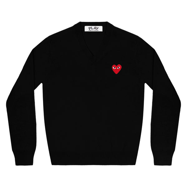 Play - Red V Neck Sweater - (Black)