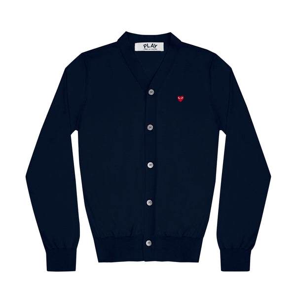 Play - Little Red Heart Men’s Cotton Cardigan - (Navy)