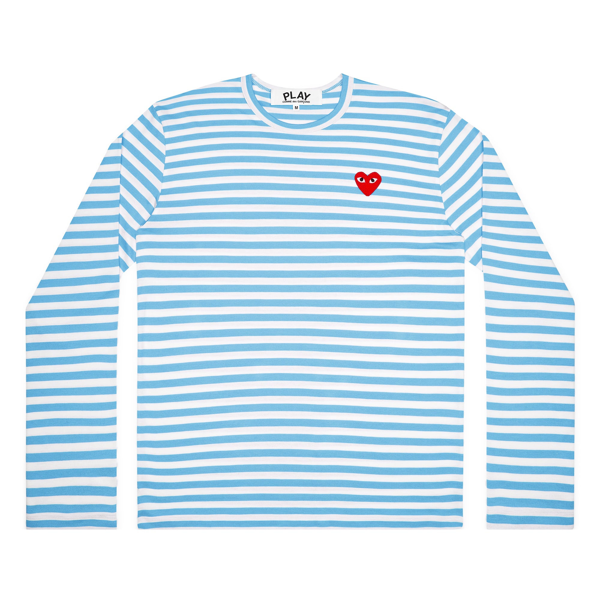 Blue Comme Des Garcons Womens Striped Shirt Play Bright Striped