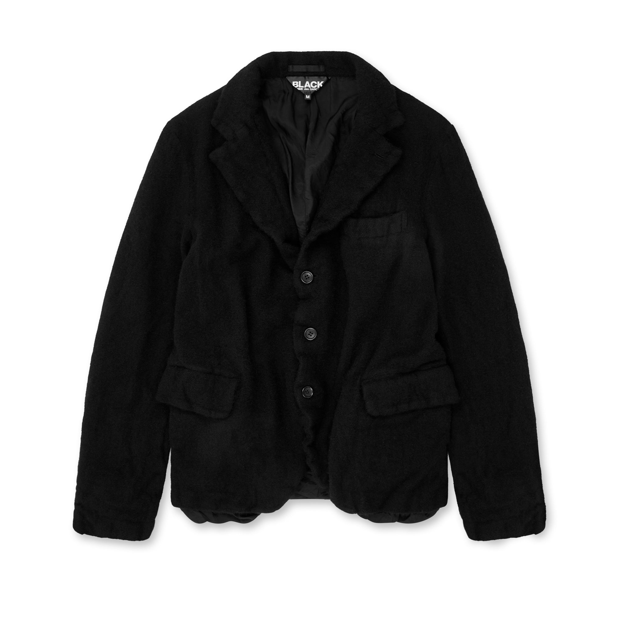 Black Comme des Garçons Wool Nylon Tailored Jacket (Black) | Dover 