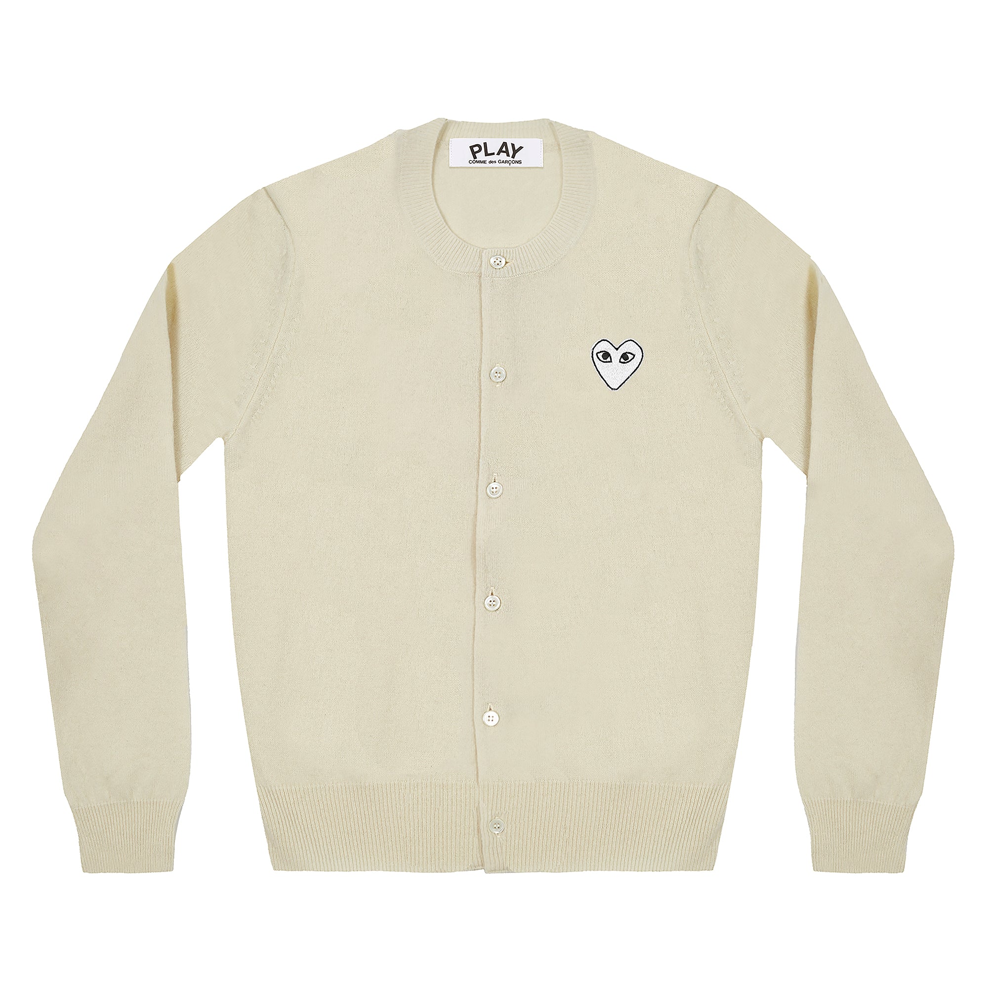 Cdg play sale cardigan beige