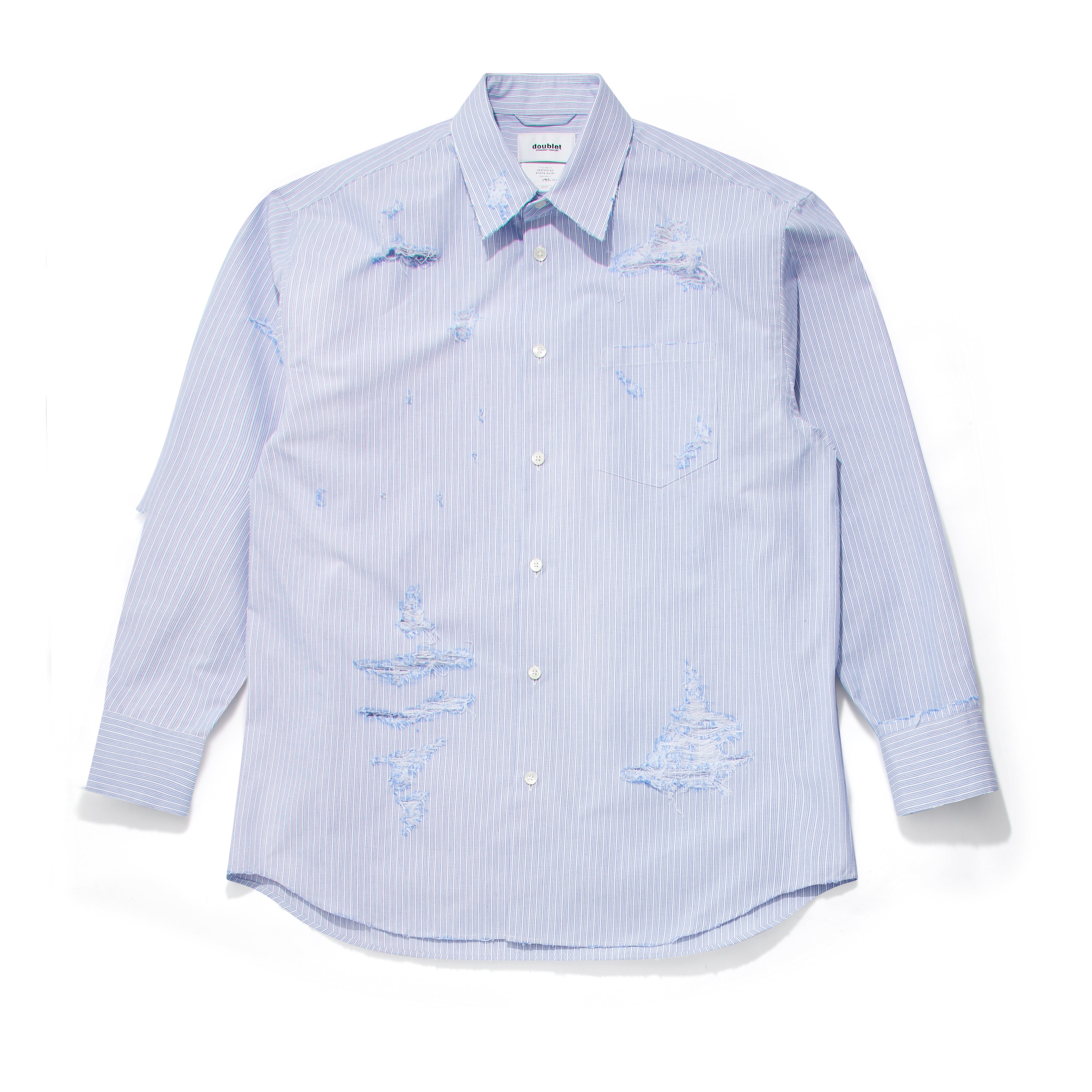 Doublet - Men's Destroyed Shirt - (Blue/White) – DSML E-SHOP