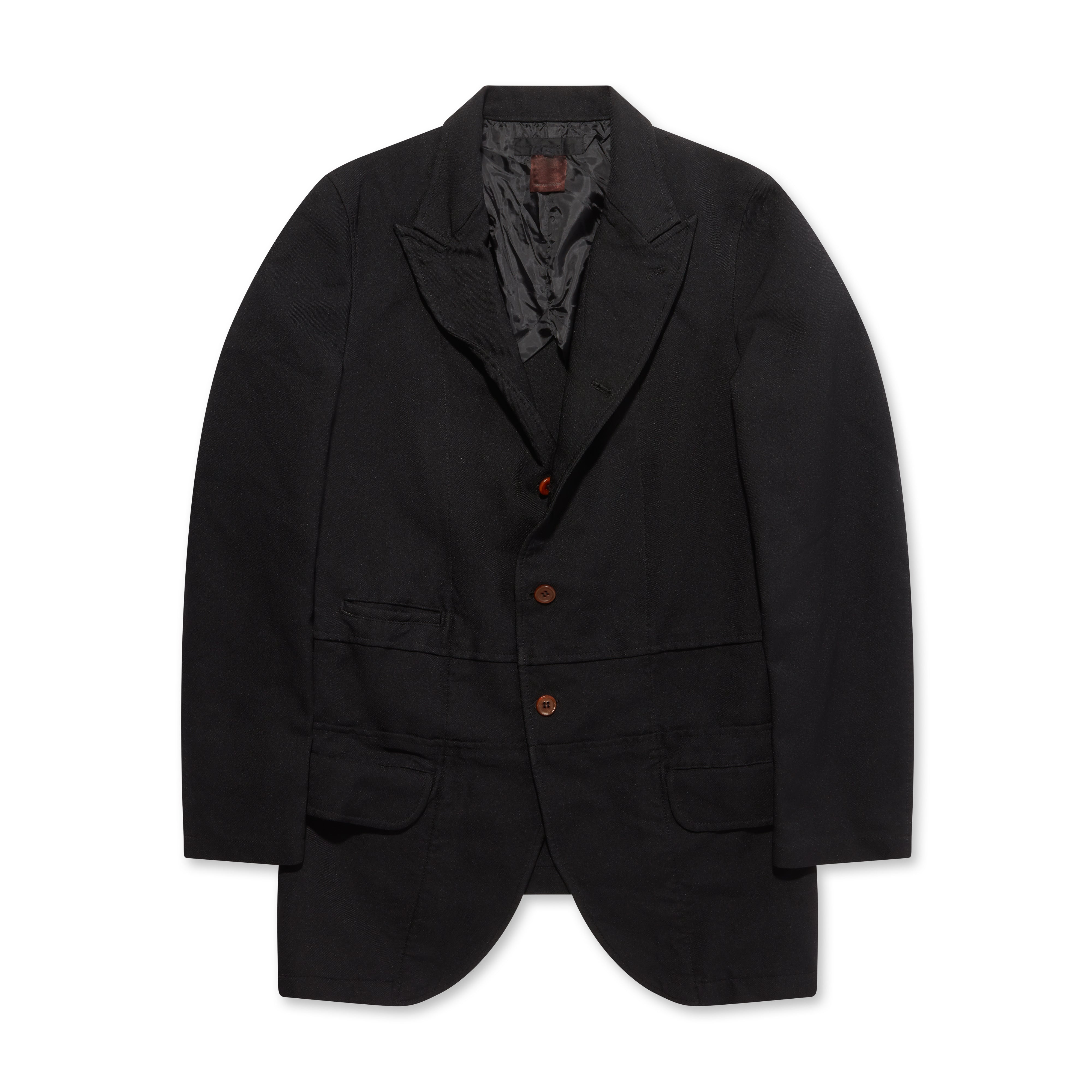 CDG Shirt Polyester Serge Overdyed Jacket (Black) | Dover Street