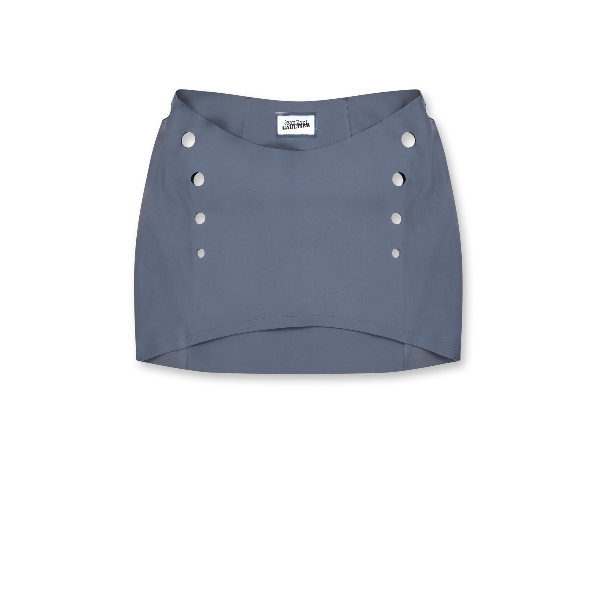 Jean Paul Gaultier - Women’s Mini Skirt With Perforated Details - (Dark  Grey)