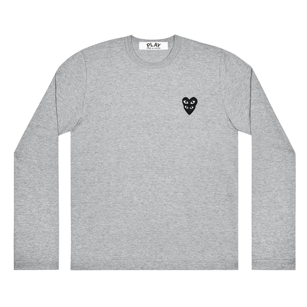 Play - Double Eye Black Heart Longsleeve T-Shirt - (Grey)