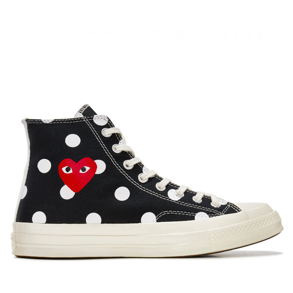 Play Converse - Polka Dot Red Heart Chuck Taylor All Star ’70 High Sneakers - (Black)