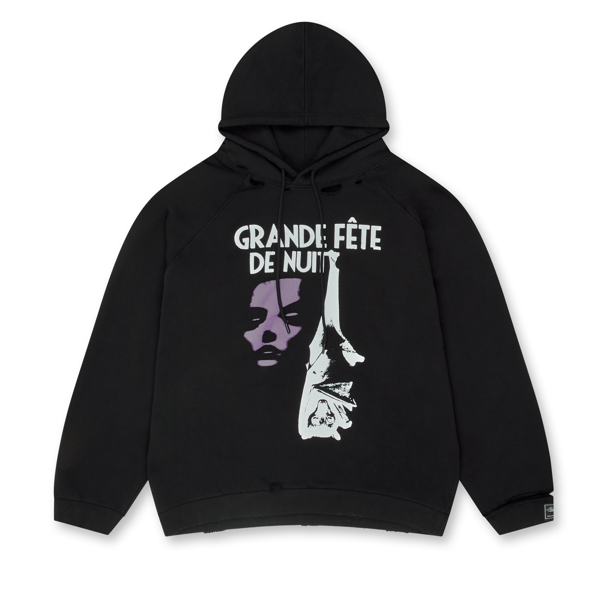 Raf Simons: Men's Destroyed Oversized Grand Fete de Nuit Hoodie