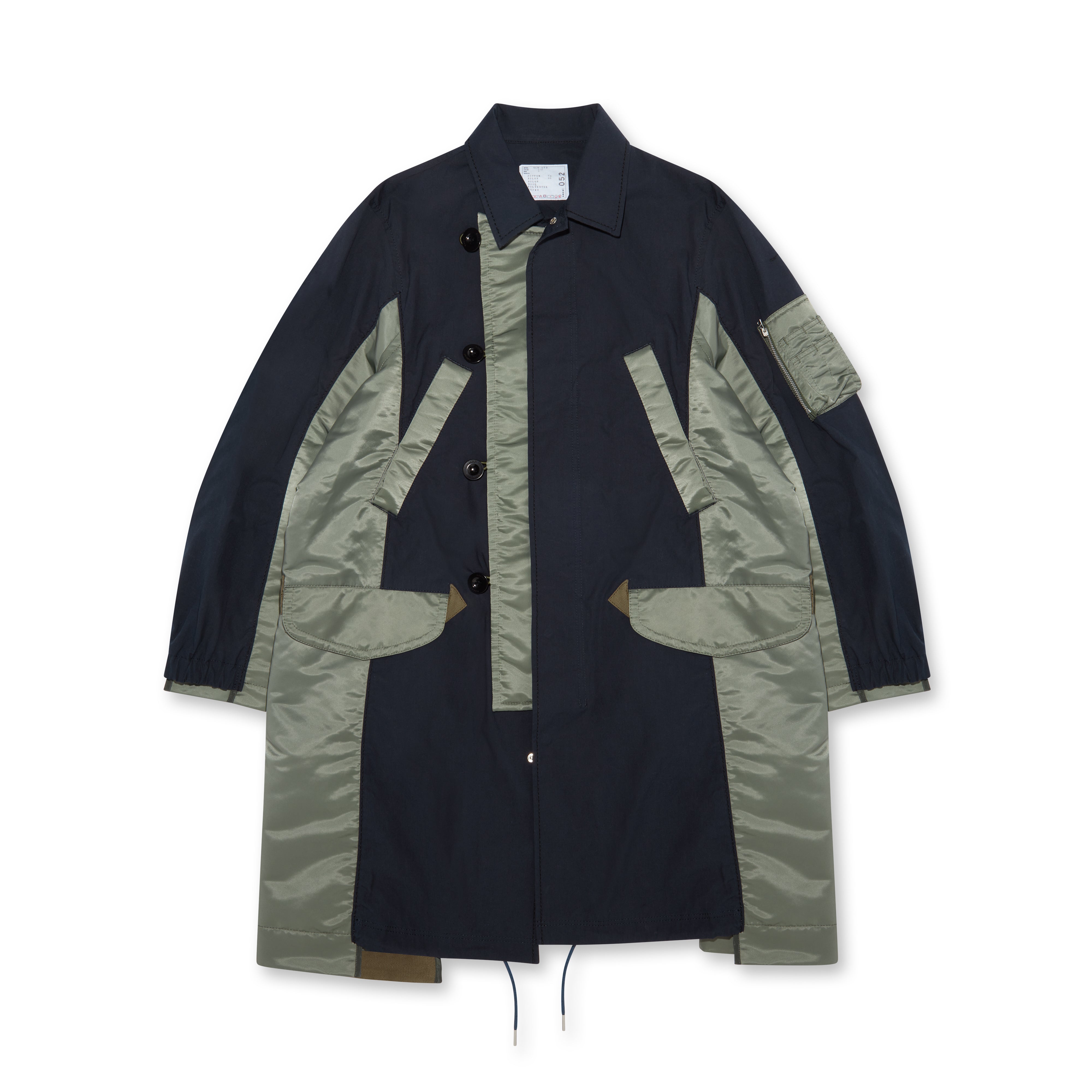 sacai Men's Military Coat (Navy/Khaki) | Dover Street Market E