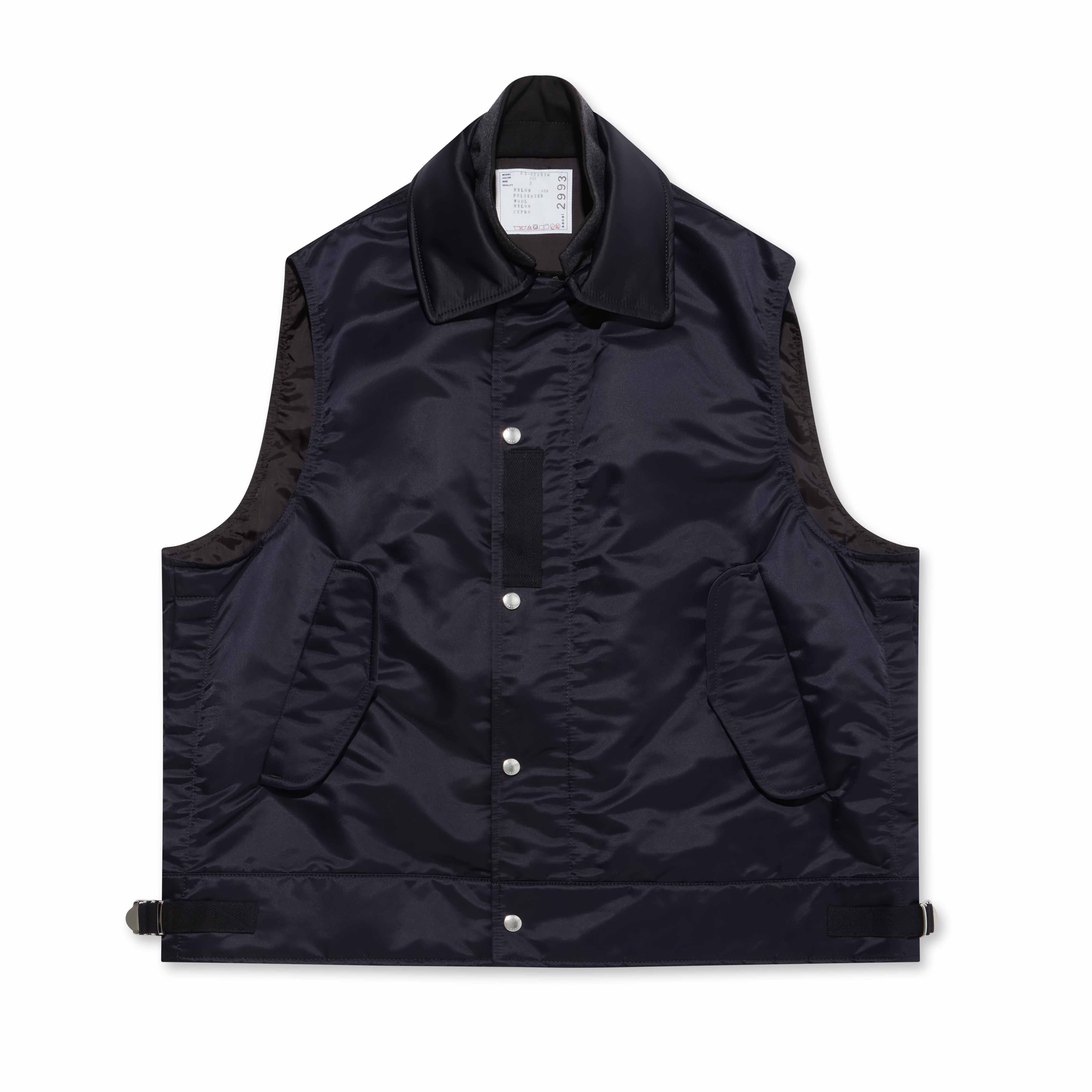 sacai Men's Nylon Twill Vest (Navy) | Dover Street Market E-Shop