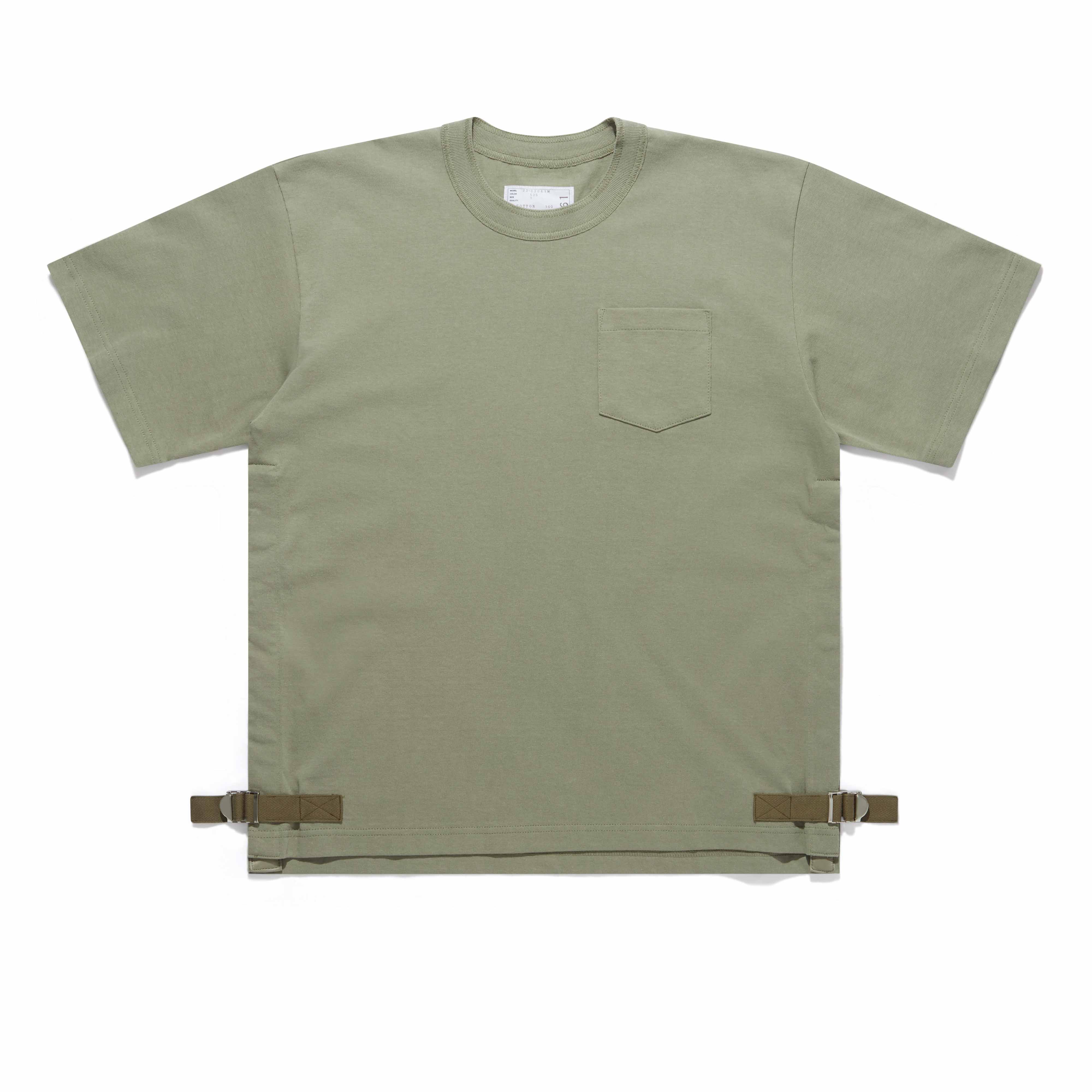 sacai Men's Nylon Twill X Cotton Jersey T-shirt (Light Khaki