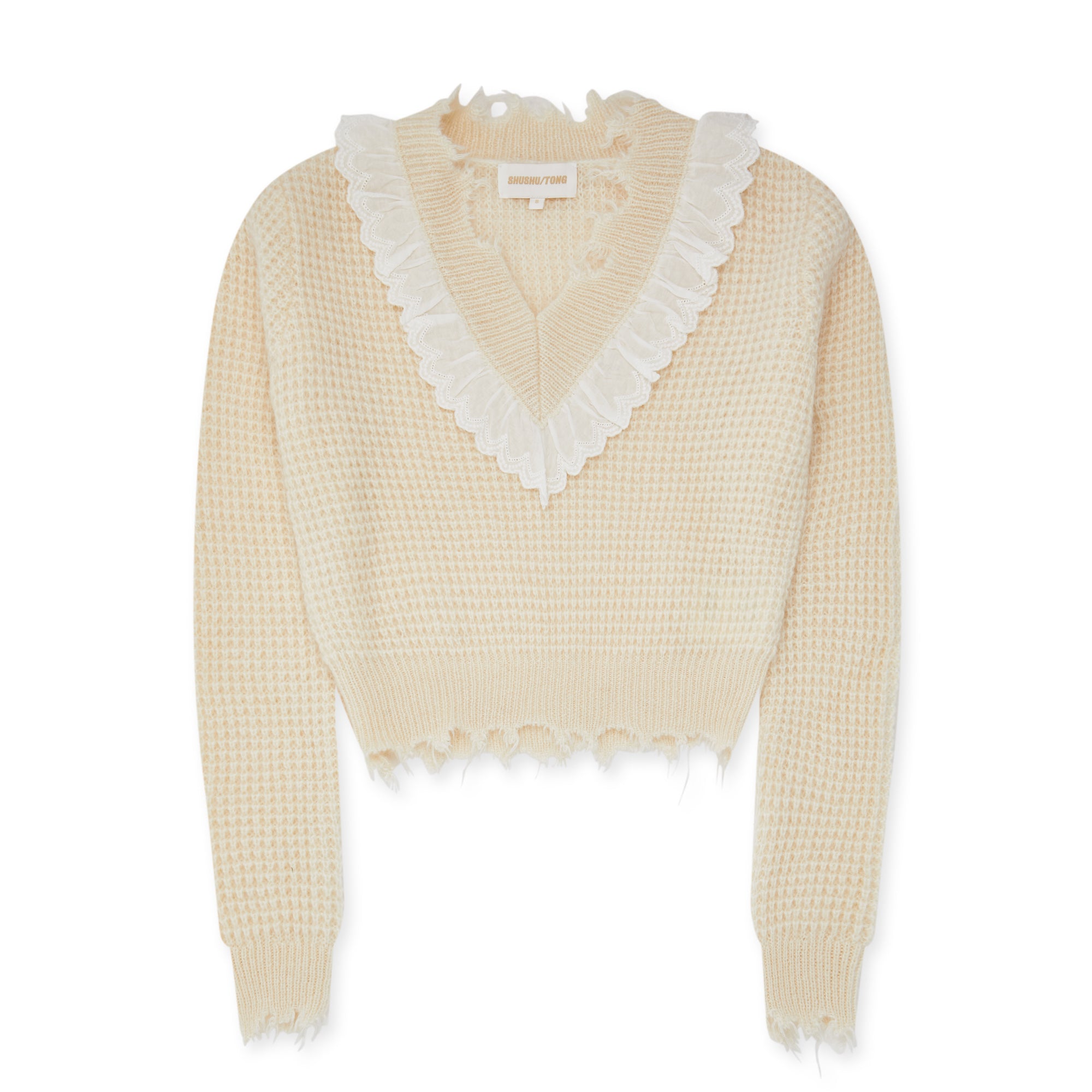 SHUSHU/TONG - Women’s Mohair Ribbed-Knit Sweater - (White)