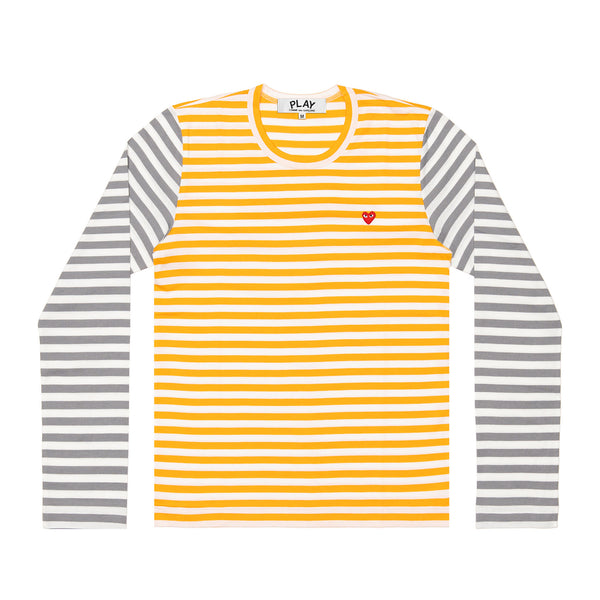 Play - Bi-Colour Stripe T-Shirt - (Yellow/Grey)
