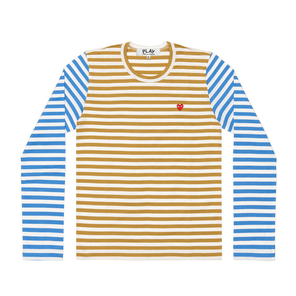 Play - Bi-Colour Stripe T-Shirt - (Mustard/Blue)