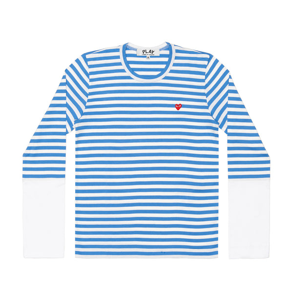 Play - Stripe White T-Shirt - (Blue)