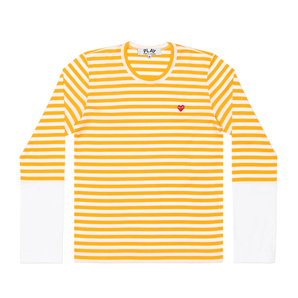 Play - Stripe White T-Shirt - (Yellow)