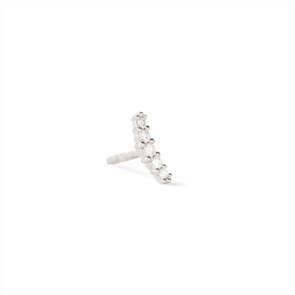 Stone Paris - Line Earring - (White Gold)