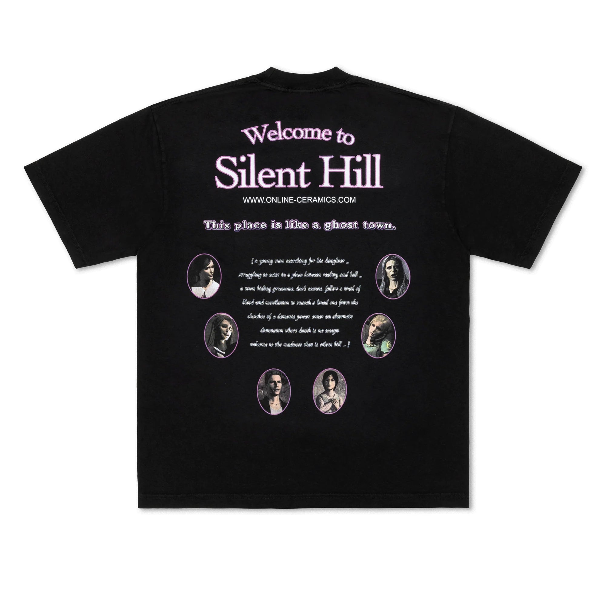 Online Ceramics - Men's Welcome To Silent Hill Tee - (Black) view 2
