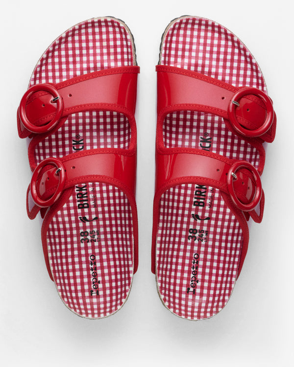 Birkenstock 1774 - Women's Repetto Arizona Round Buckle - (Flame Red)