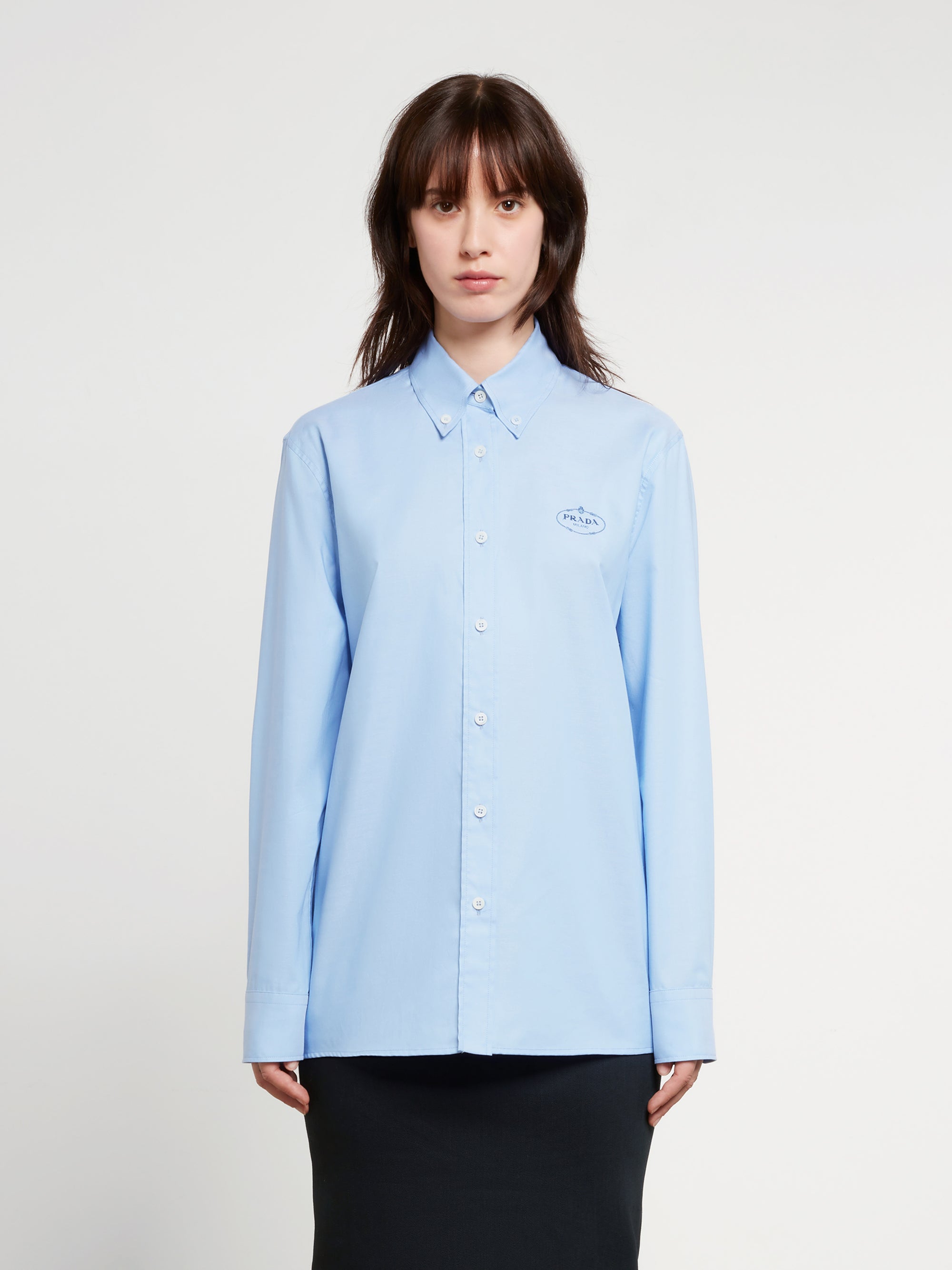 Prada - Women’s Oxford Cotton Shirt - (Light Blue) view 1