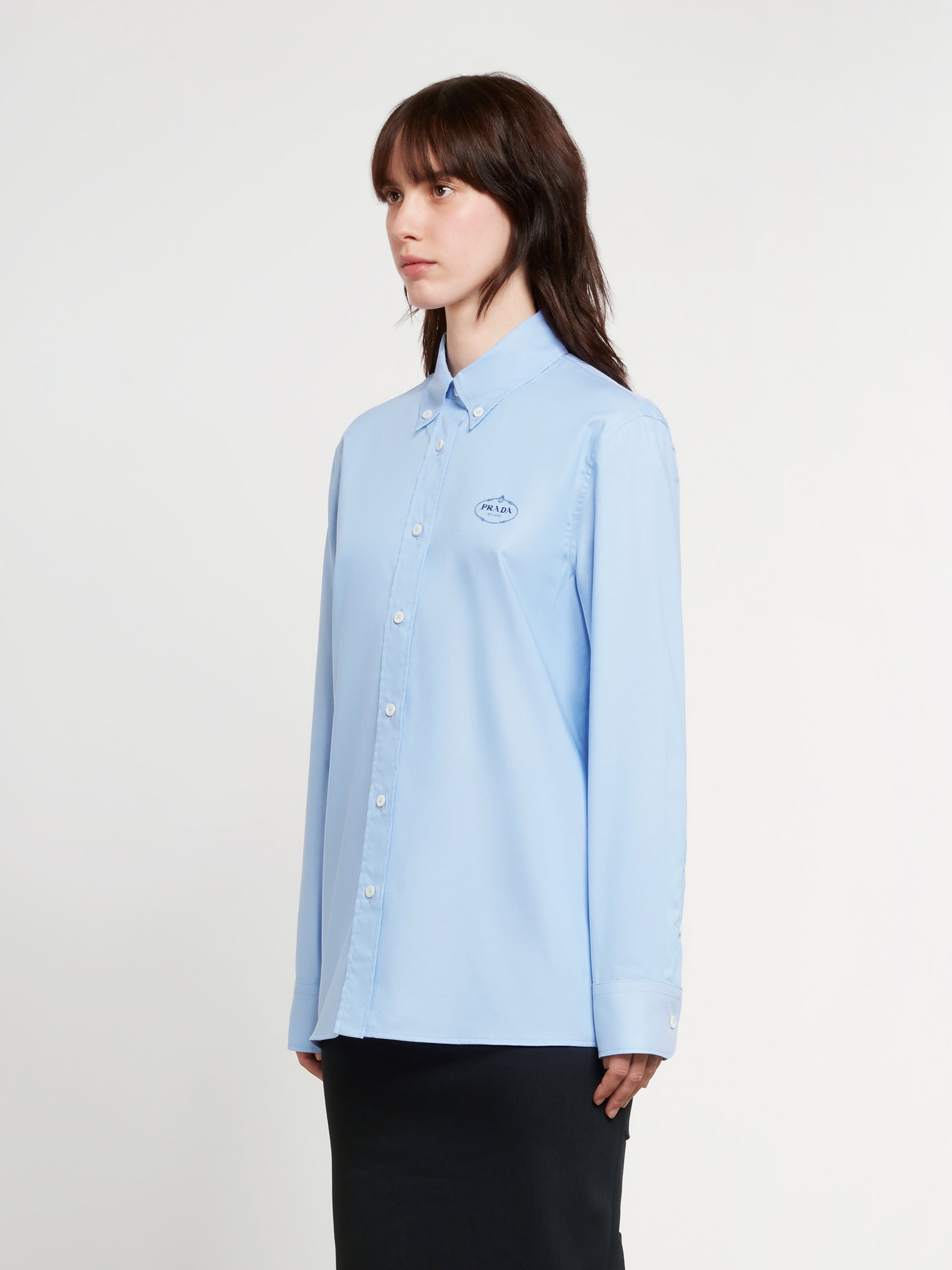 Prada - Women’s Oxford Cotton Shirt - (Light Blue) view 2