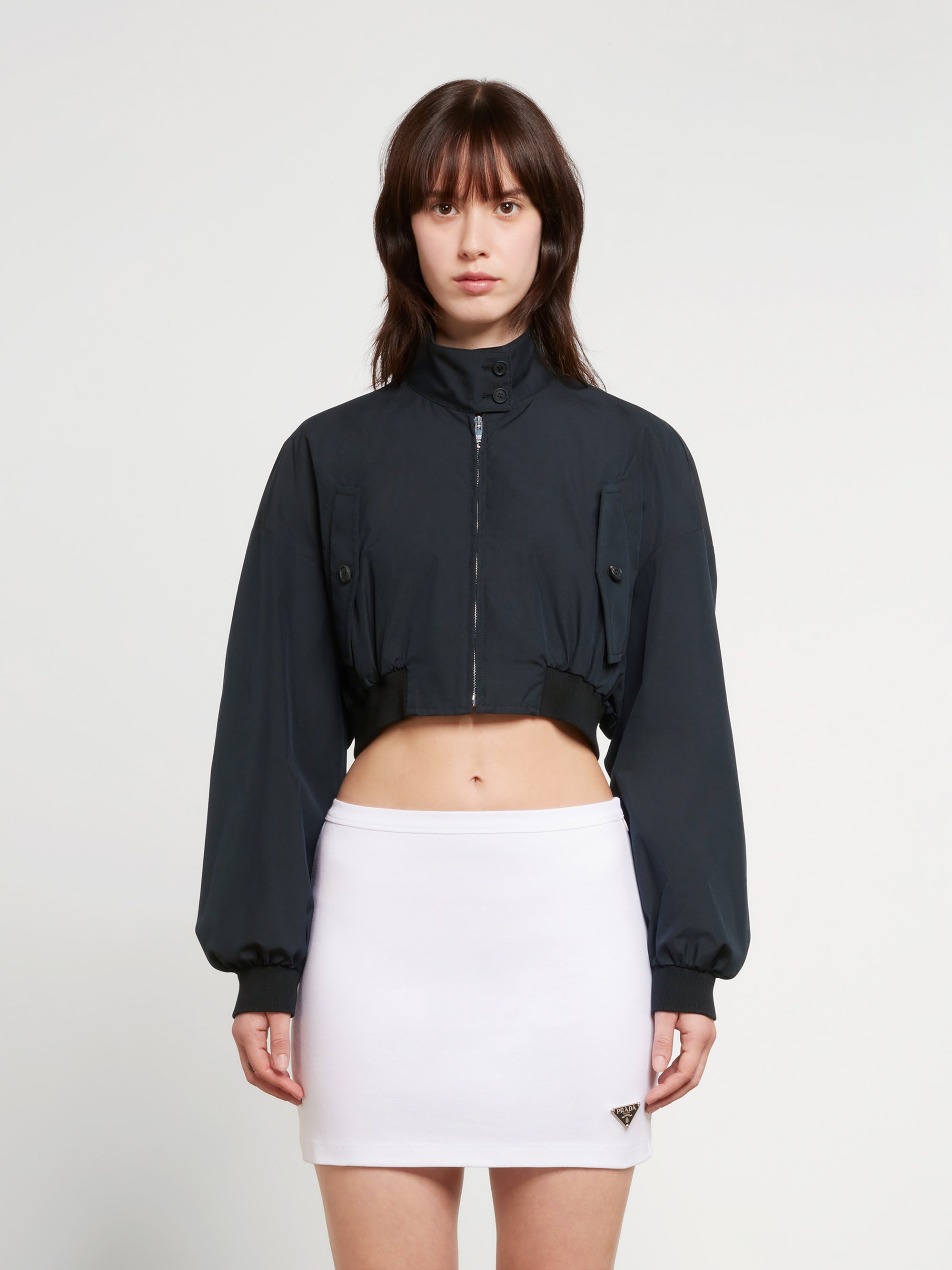 Prada - Women’s Cotton Cropped Jacket - (Black) view 1