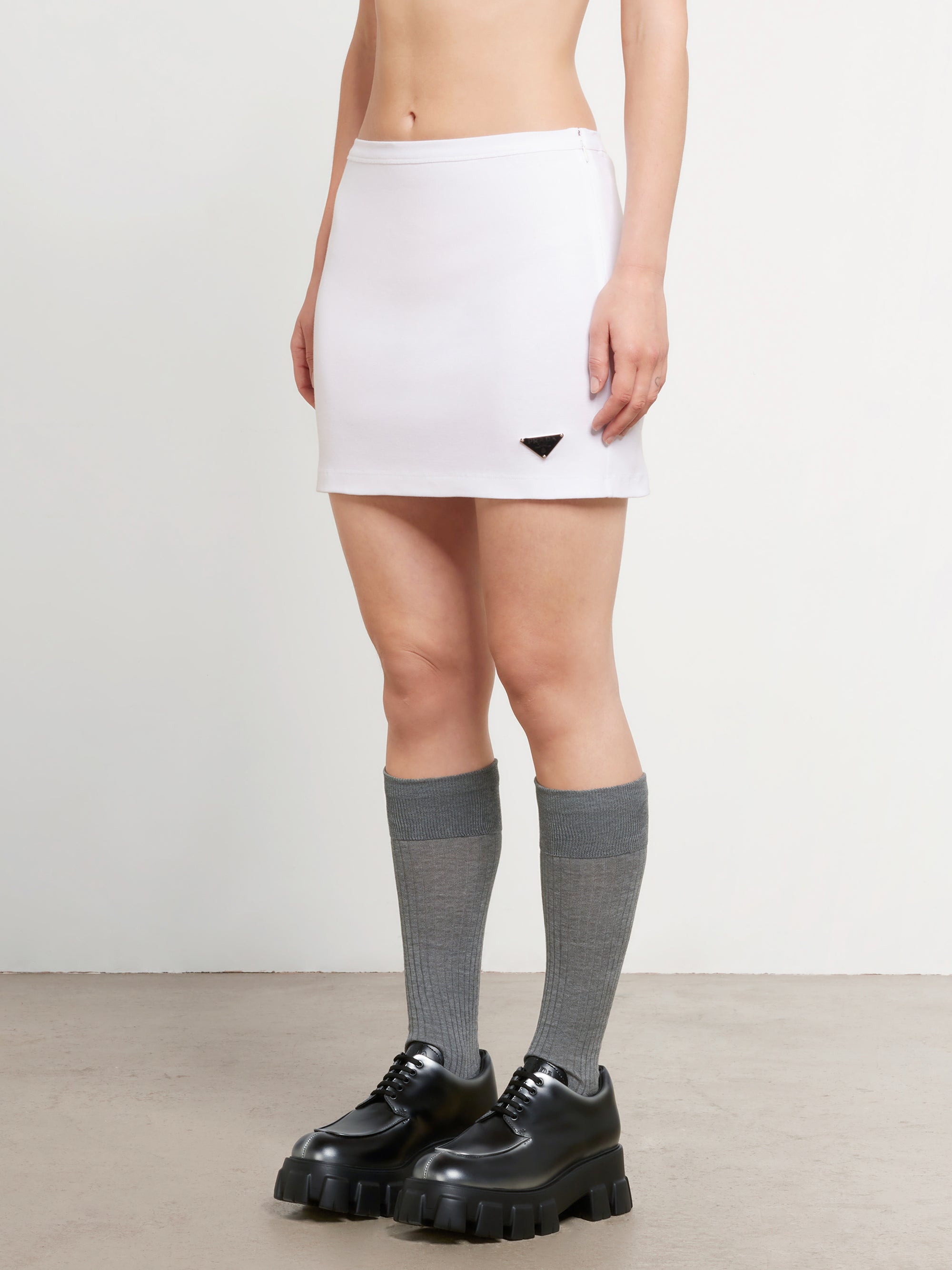 Prada - Women’s Jersey Miniskirt - (White) view 2