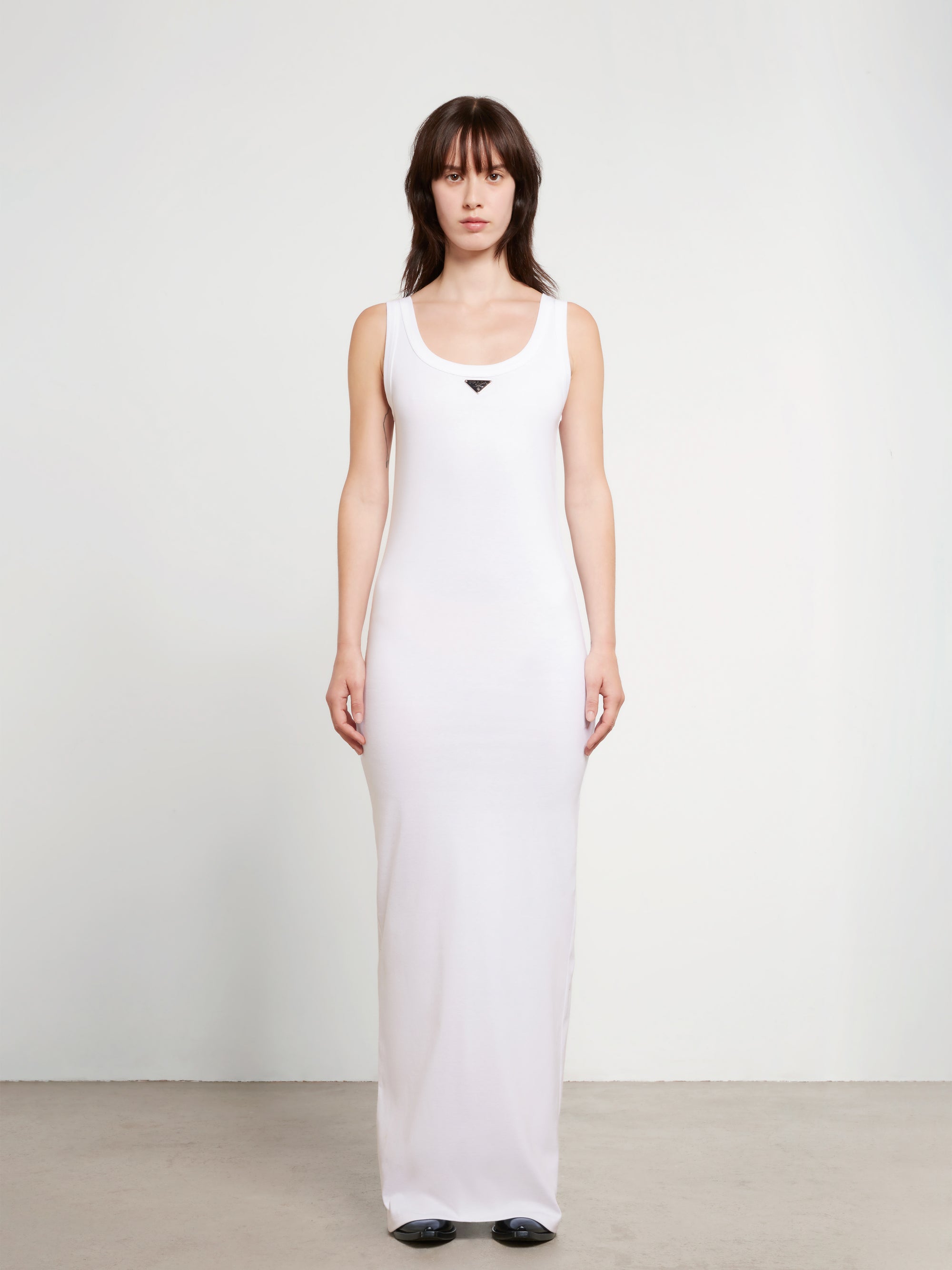 Prada - Women’s Cotton Jersey Dress - (White) view 1