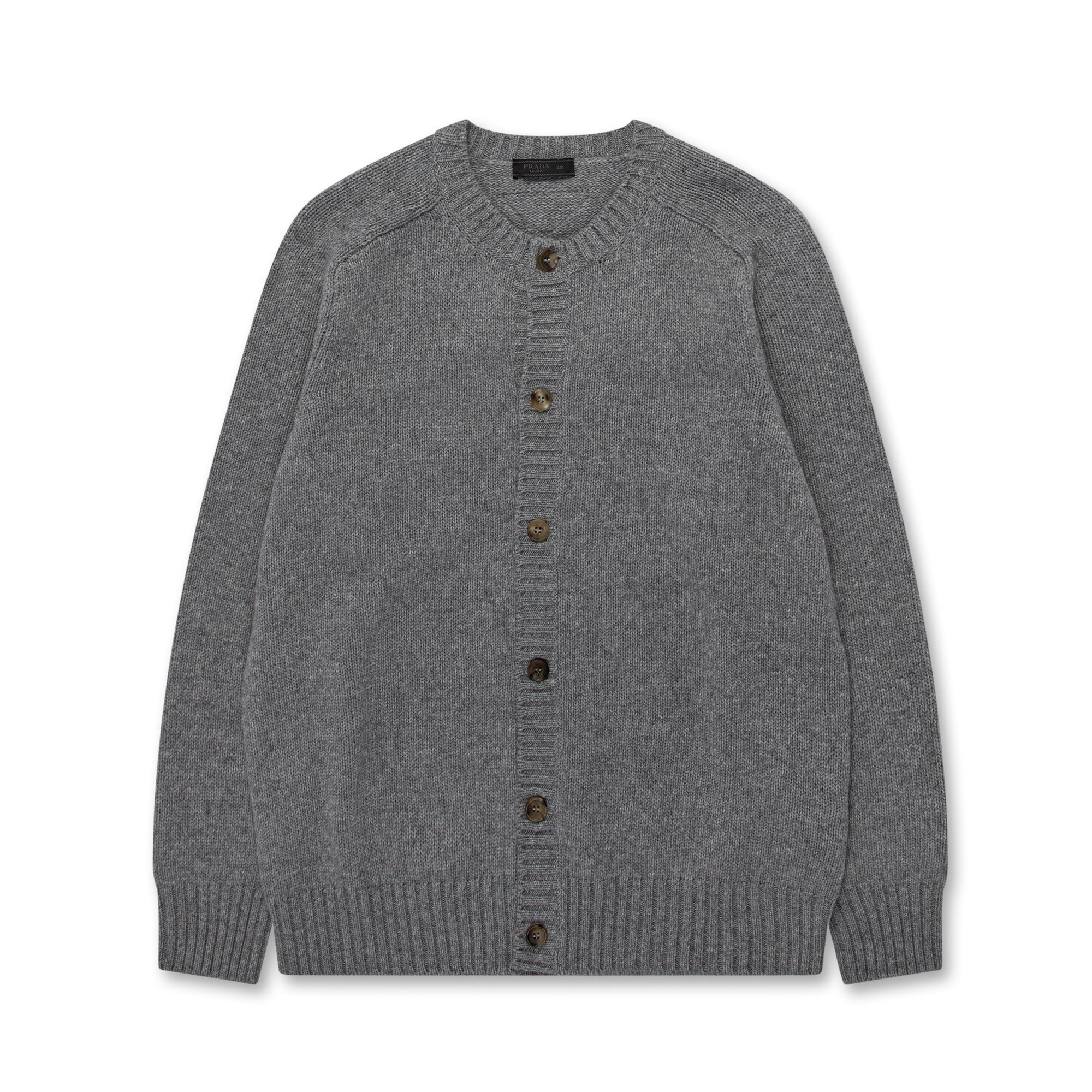 Prada - Men’s Wool and Cashmere Cardigan - (Grey) view 5