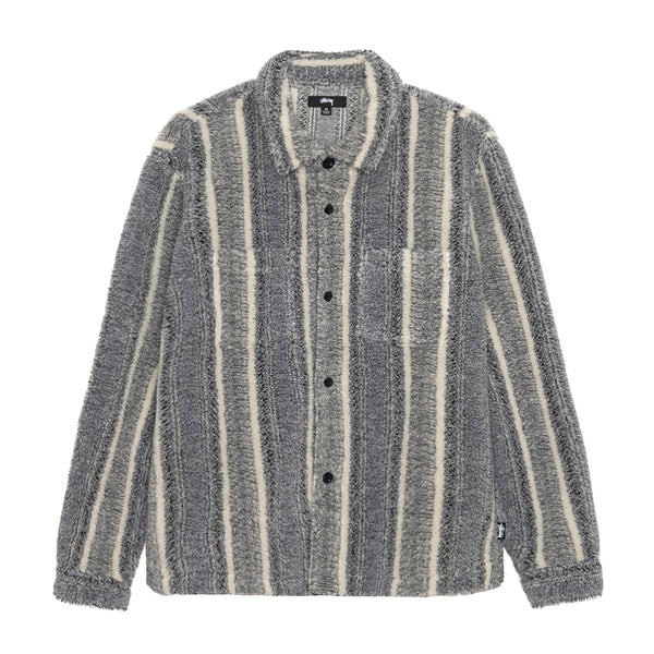Stüssy - Stripe Sherpa Shirt - (Charcoal)