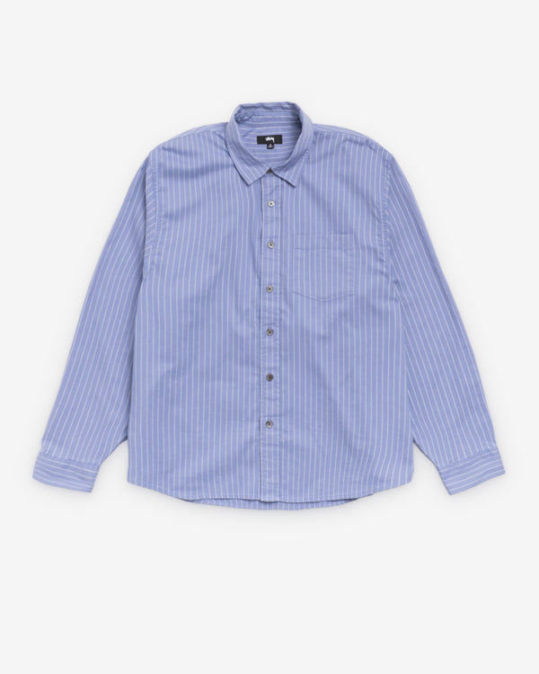Stüssy - Men's Oxford Long Sleeve Shirt - (Blue Stripe)
