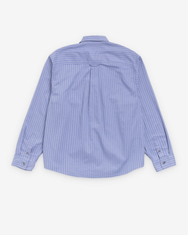 Stüssy - Men's Oxford Long Sleeve Shirt - (Blue Stripe)