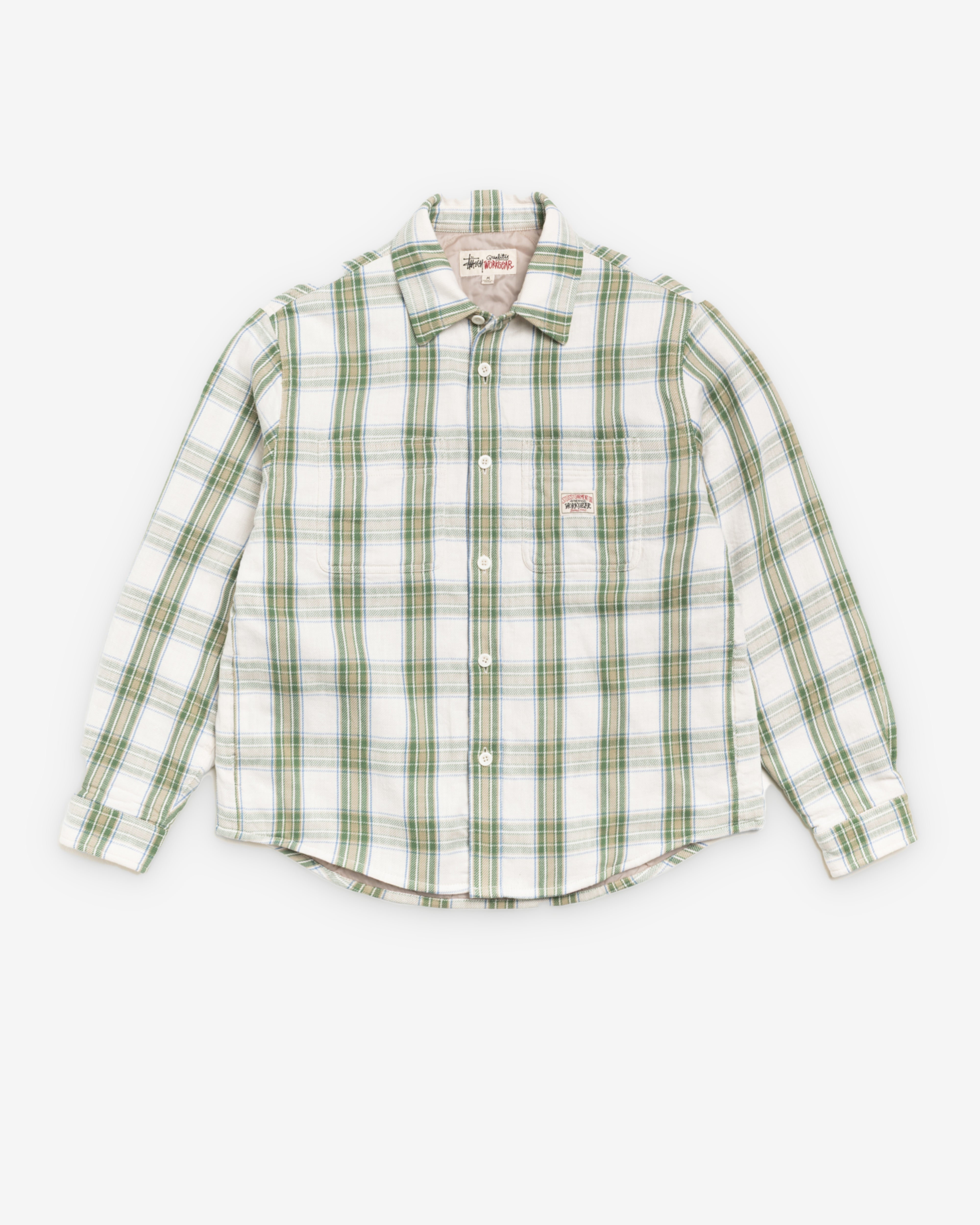 Stüssy: Men's Lau Plaid Shirt Jacket (Off White) | DSML E-SHOP