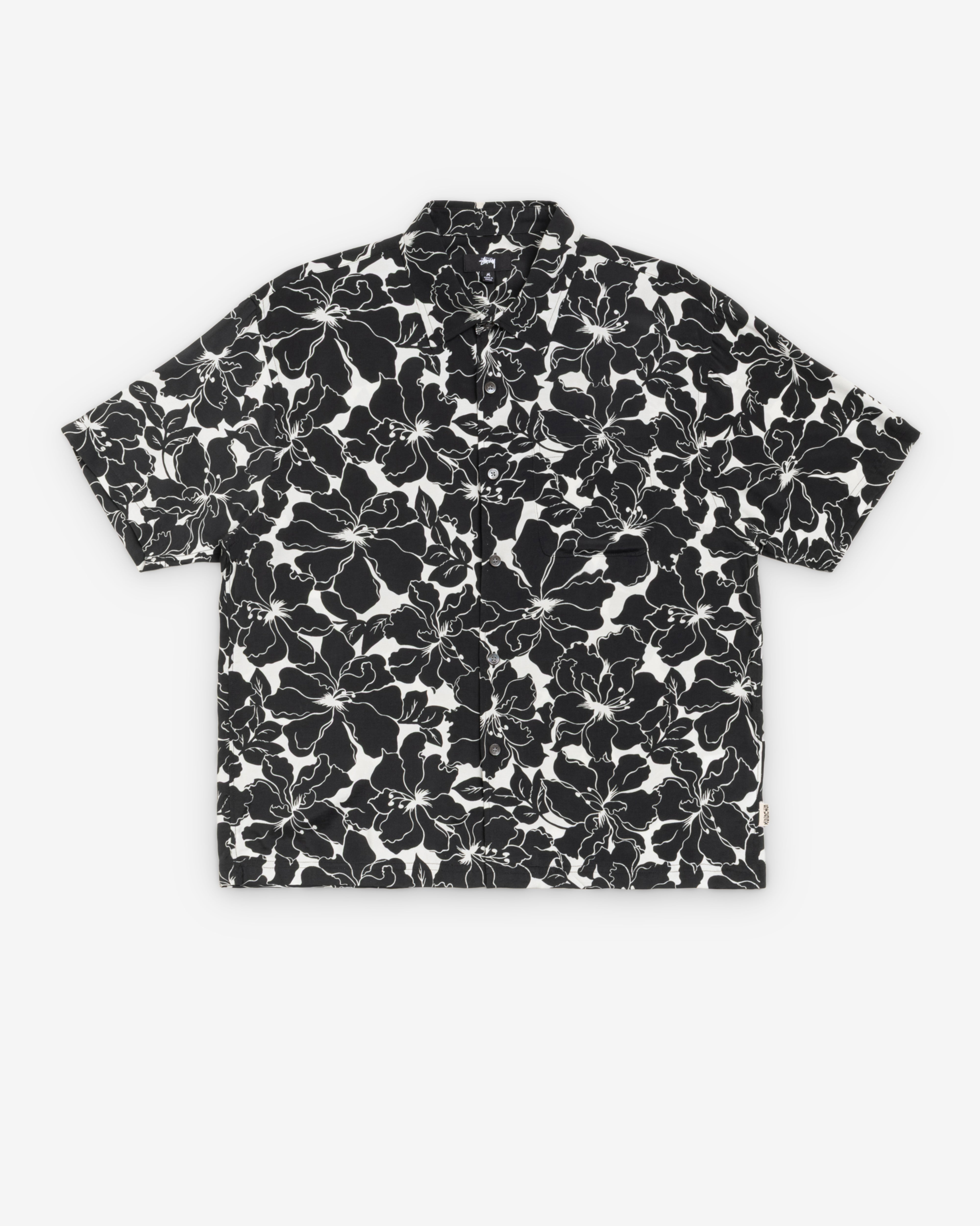 Stüssy: Men's Floral Hawaiian Shirt (Black) | Dover Street Market
