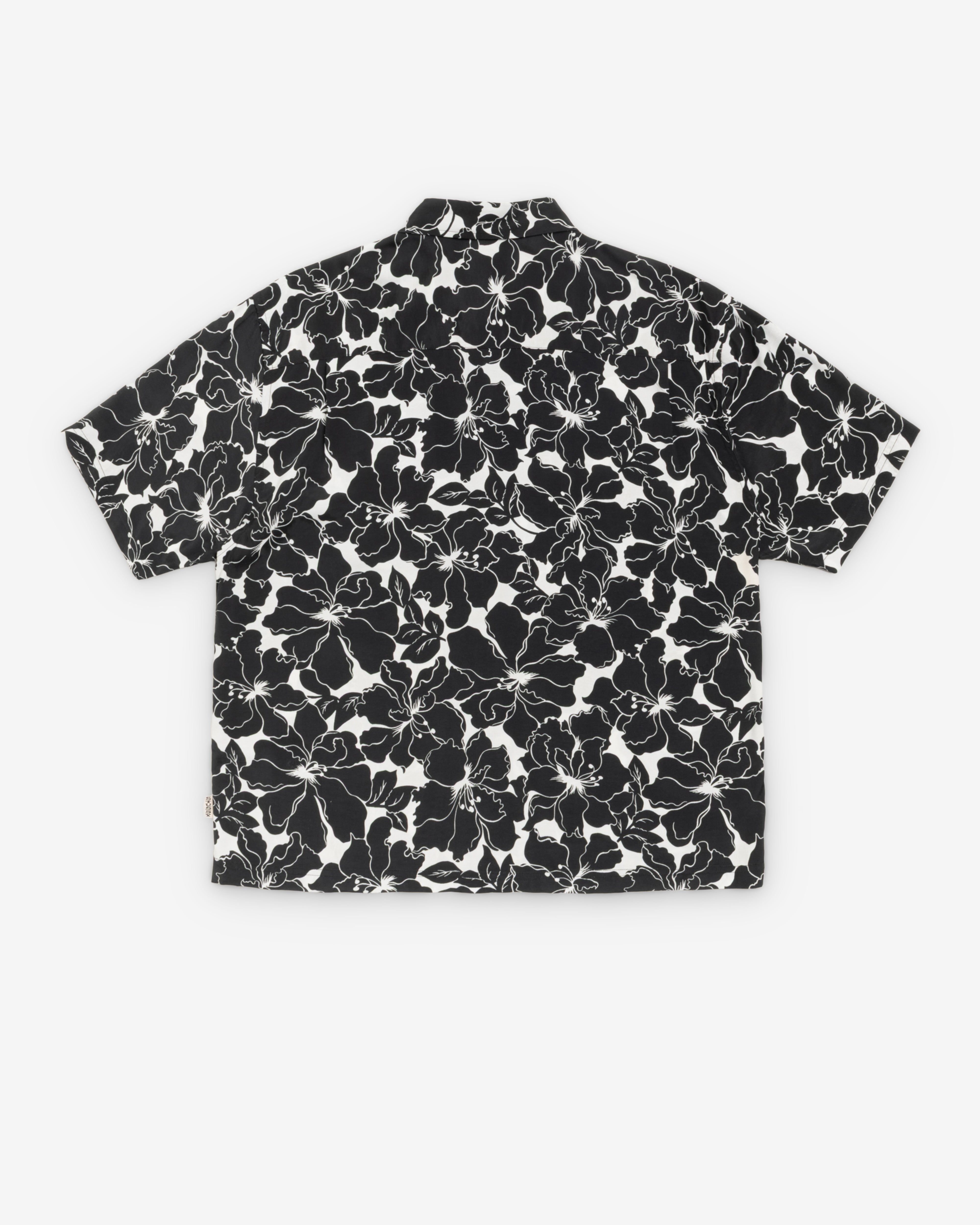【BLACK2】Patterned L/S shirt Stüssy: Men's Floral Hawaiian Shirt (Black) | Dover Street Market