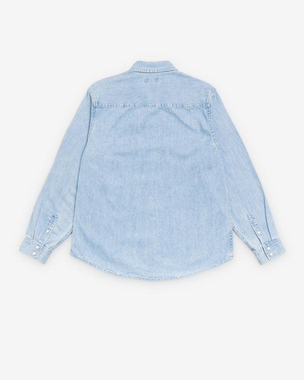 Stüssy - Men's Denim Western Shirt - (Light Washed Denim)