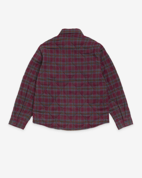Stüssy Men's Quilted Plaid Shirt Jacket - Grey