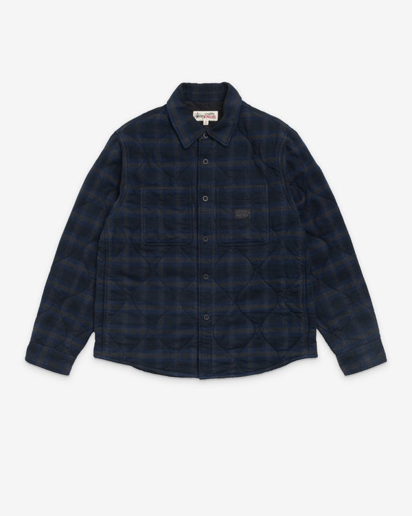 Stüssy Men's Quilted Plaid Shirt Jacket - Navy