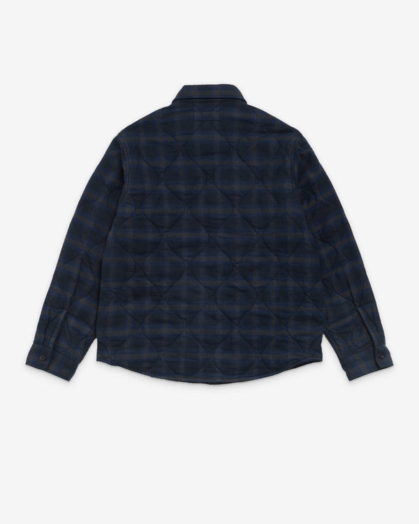 Stüssy Men's Quilted Plaid Shirt Jacket - Navy